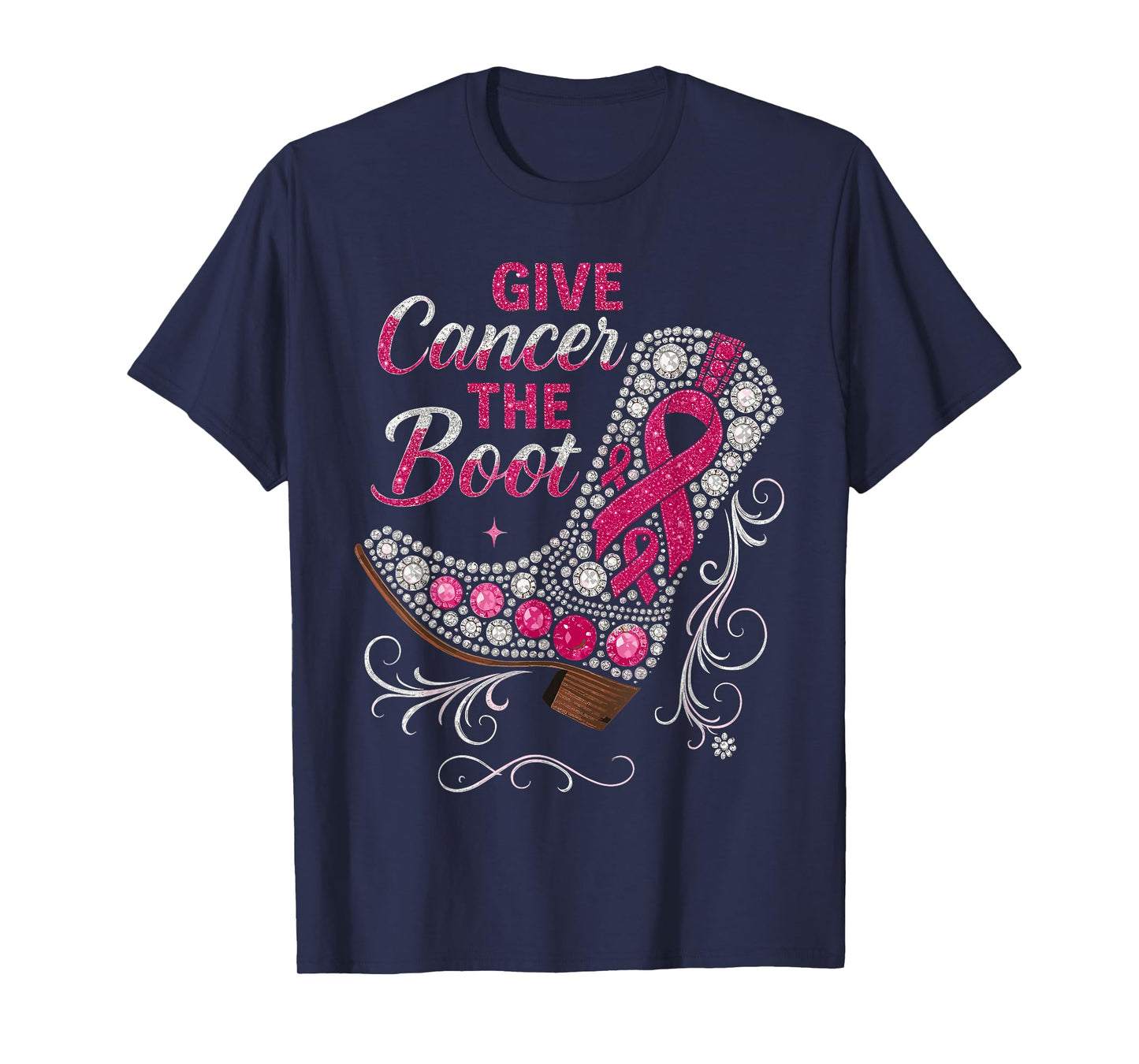 Breast Cancer Shirts for Women, Cowgirl Boots On The Ground T-Shirt