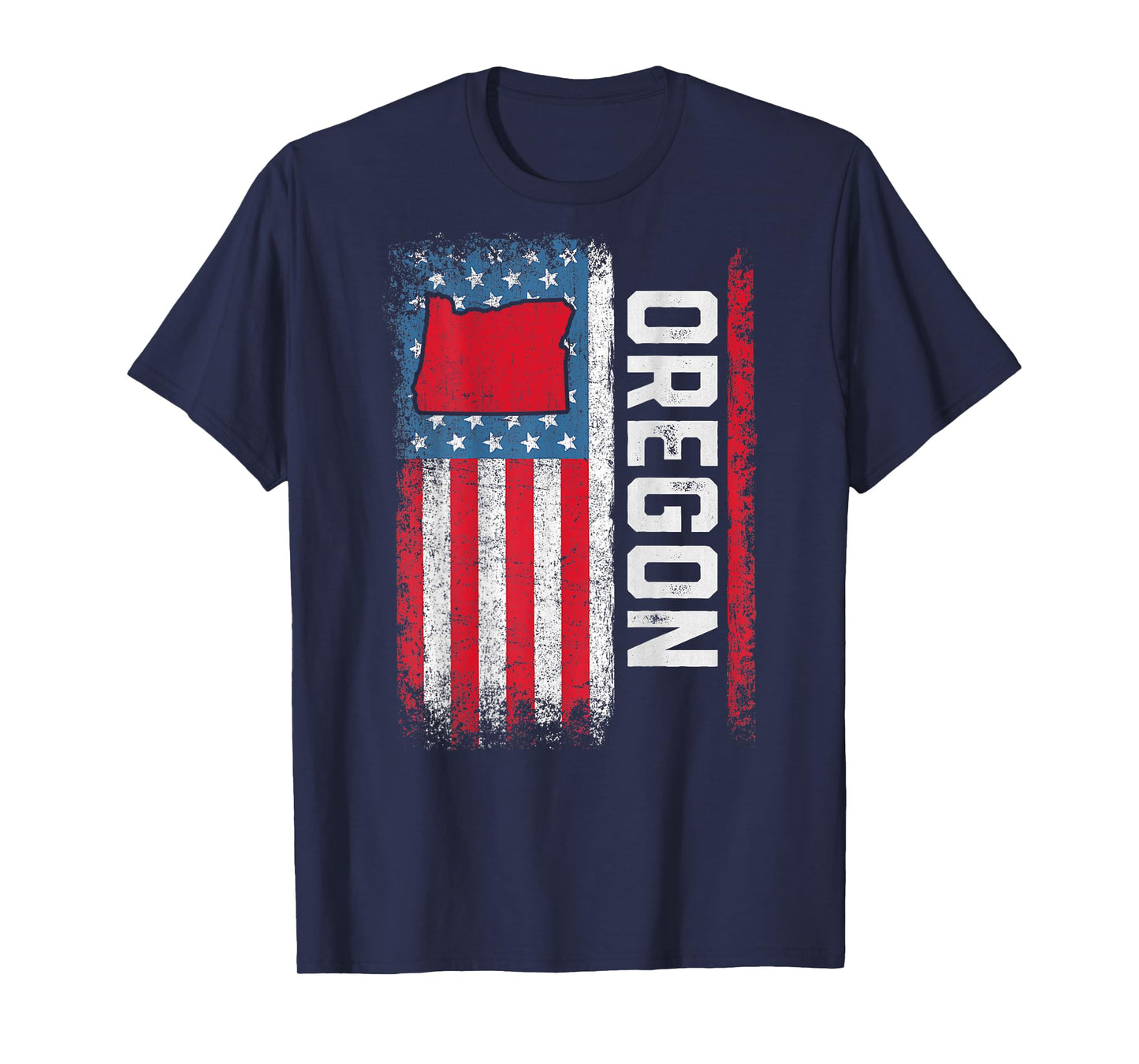 Vintage Oregon State USA Flag Shirt Oregon (On Back) T-Shirt