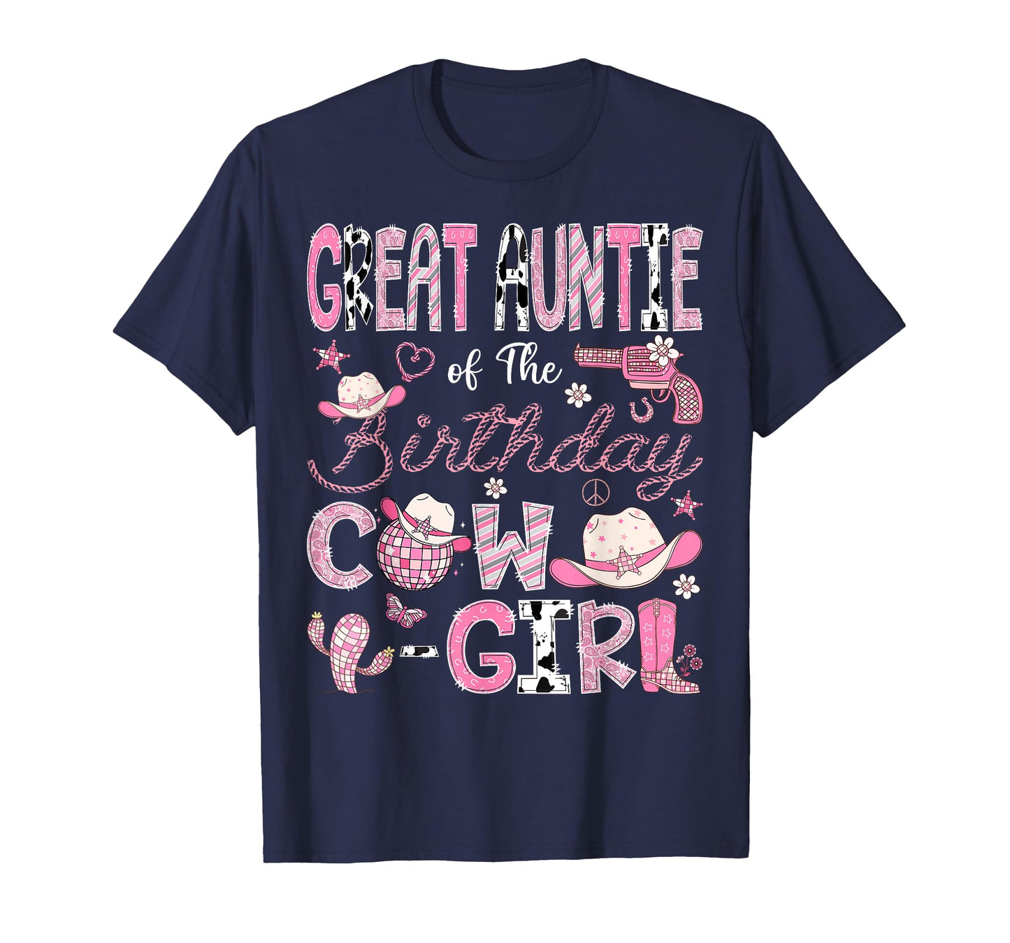 Great Auntie Of The Birthday CowGirl 1St Bday Rodeo Auntie T-Shirt