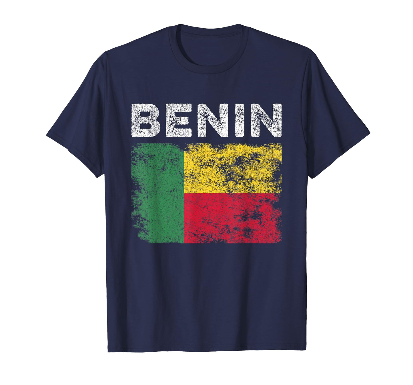 Benin Flag Distressed - Men Women Kids - Beninese Flag T-Shirt