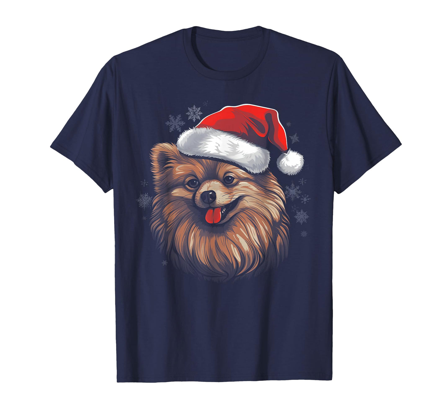 Pomeranian Dog - Christmas Funny Santa Holiday Men Women T-Shirt