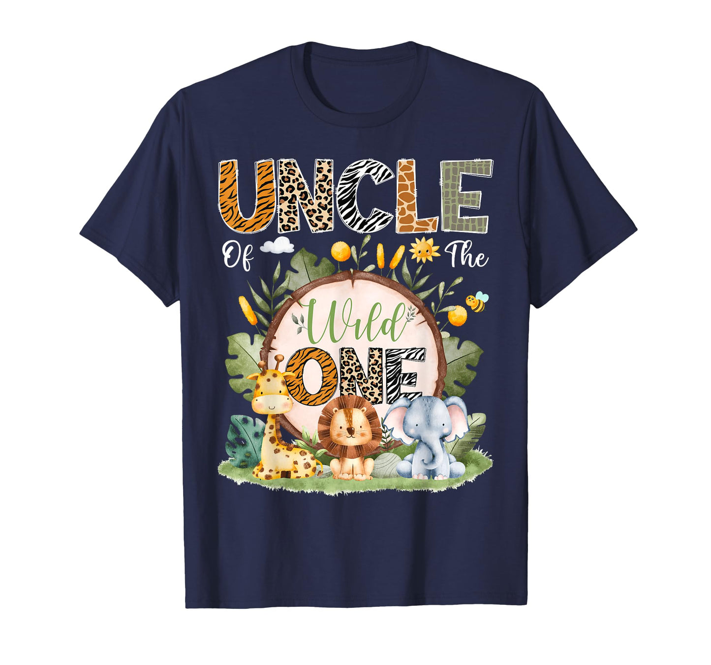 Uncle Of The Wild One 1St Bday Safari Jungle Animals T-Shirt