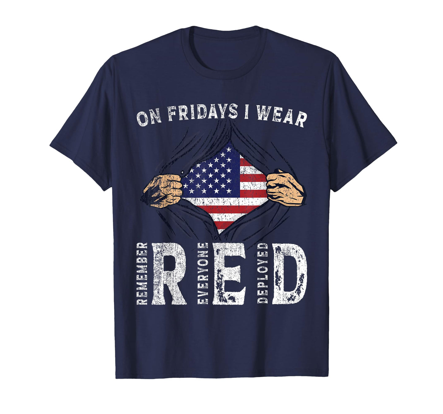 Fridays I Wear Red USA Support American Troops T-Shirt