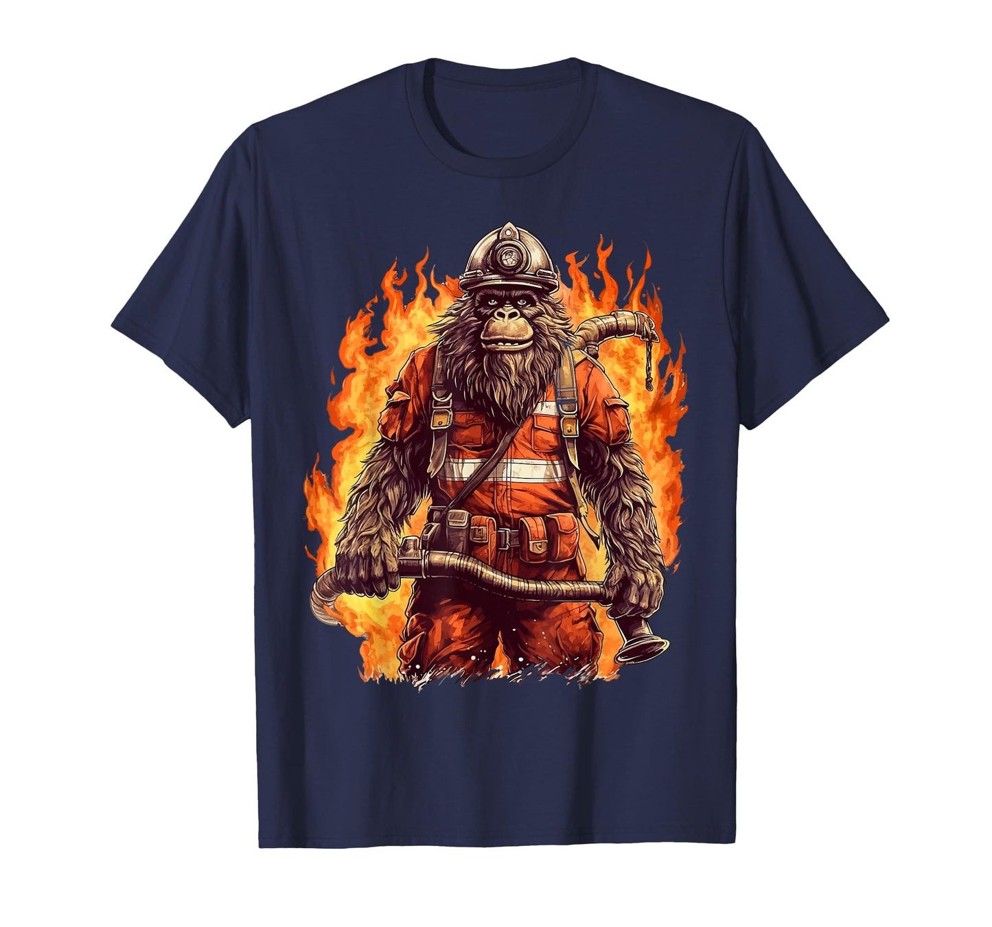 Fire Brigade Bigfoot Fireman Firefighter Bigfoot Sasquatch T-Shirt