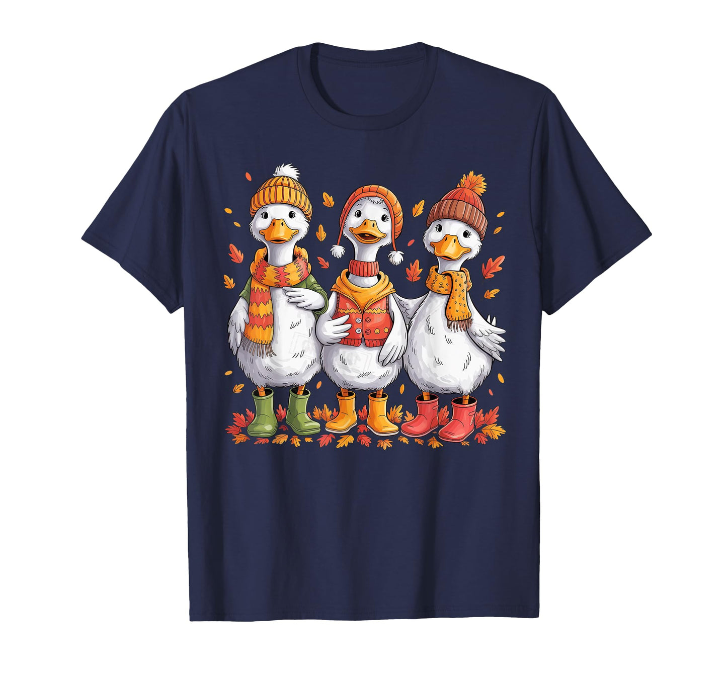 Just A Cozy Goose Fall Vibes Autumn Pumpkin Funny Cozy Goose T-Shirt