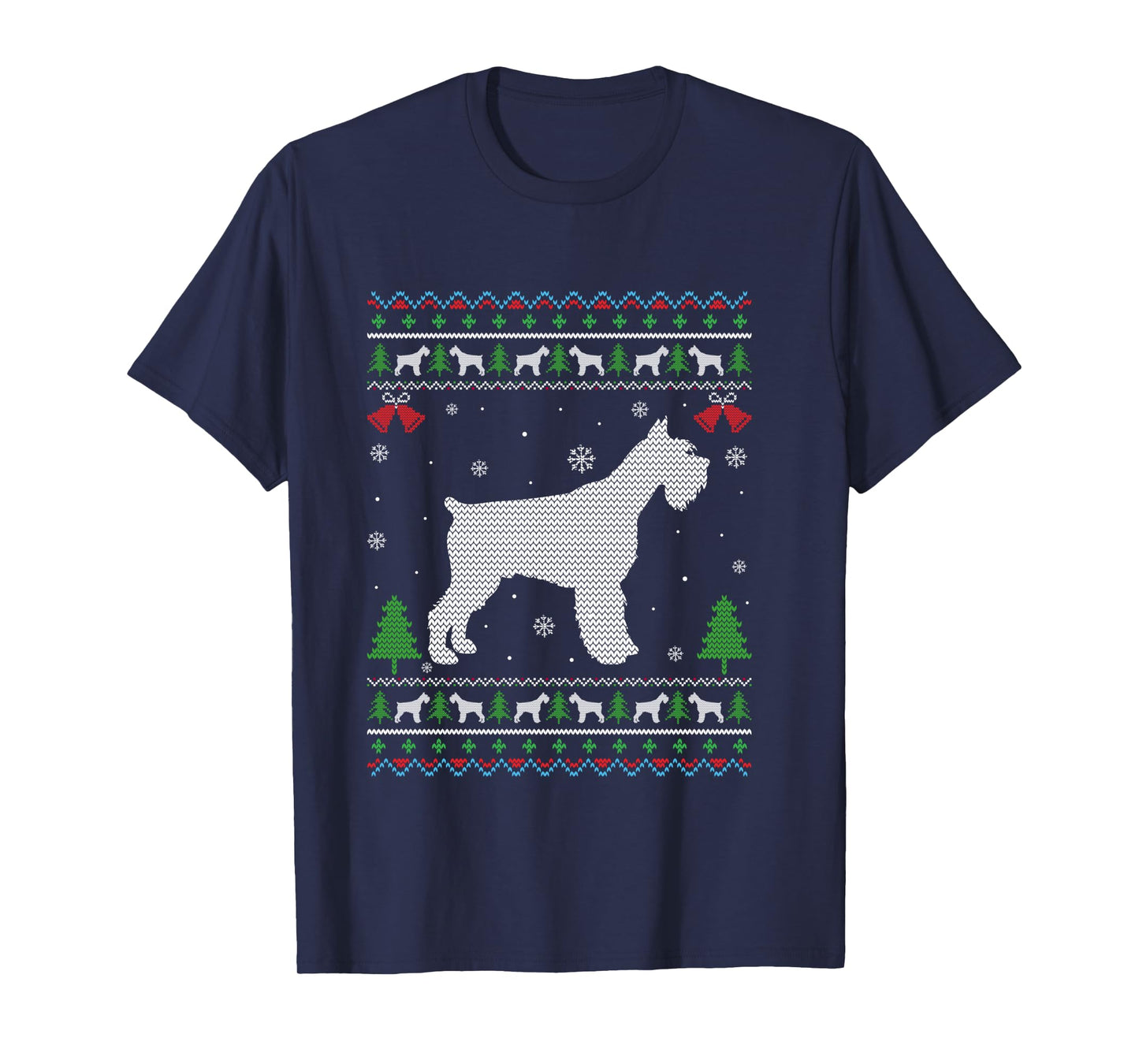 Ugly Xmas Design Schnauzer Dog Ugly Christmas Sweater Funny Long Sleeve T-Shirt