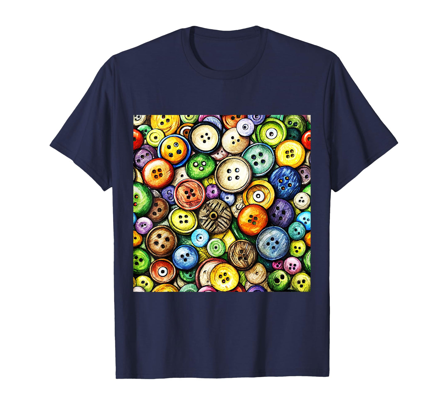 MULTICOLOR BUTTON PATTERN T-Shirt