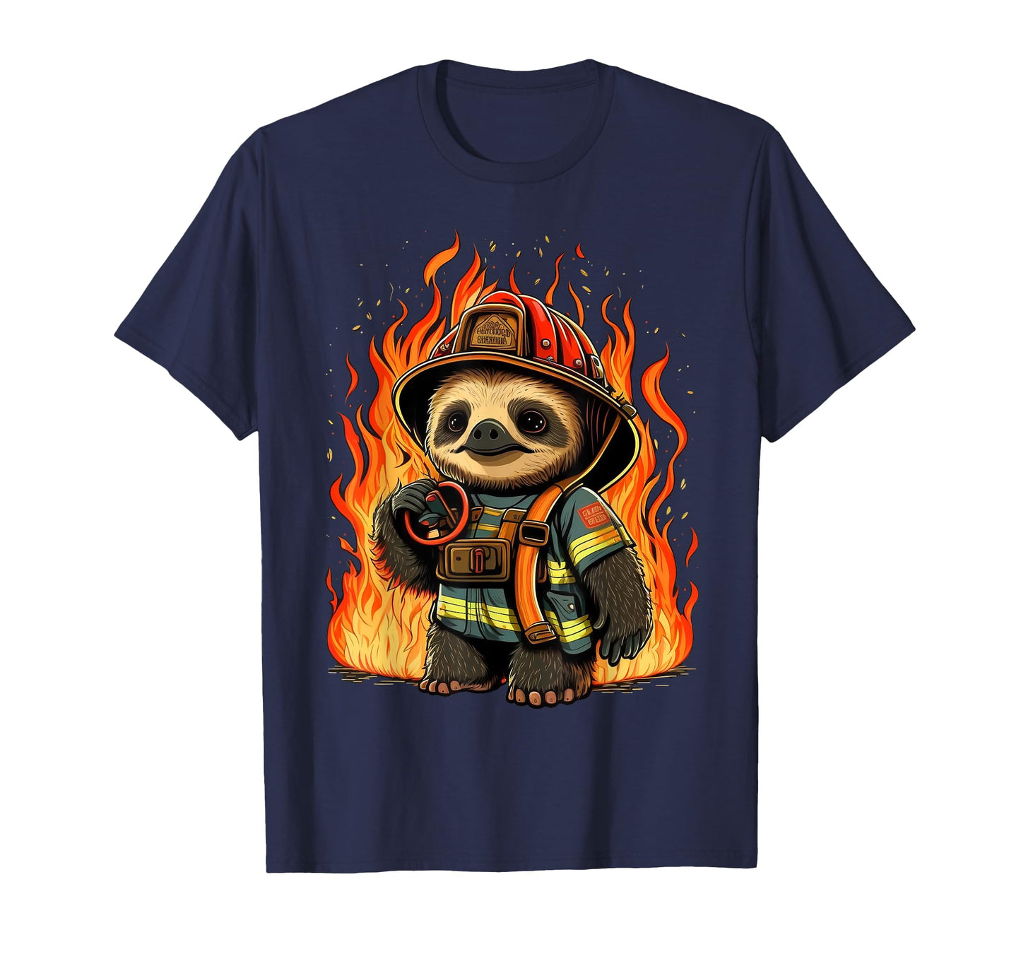 Sloth Fireman on Firefighter Sloth T-Shirt
