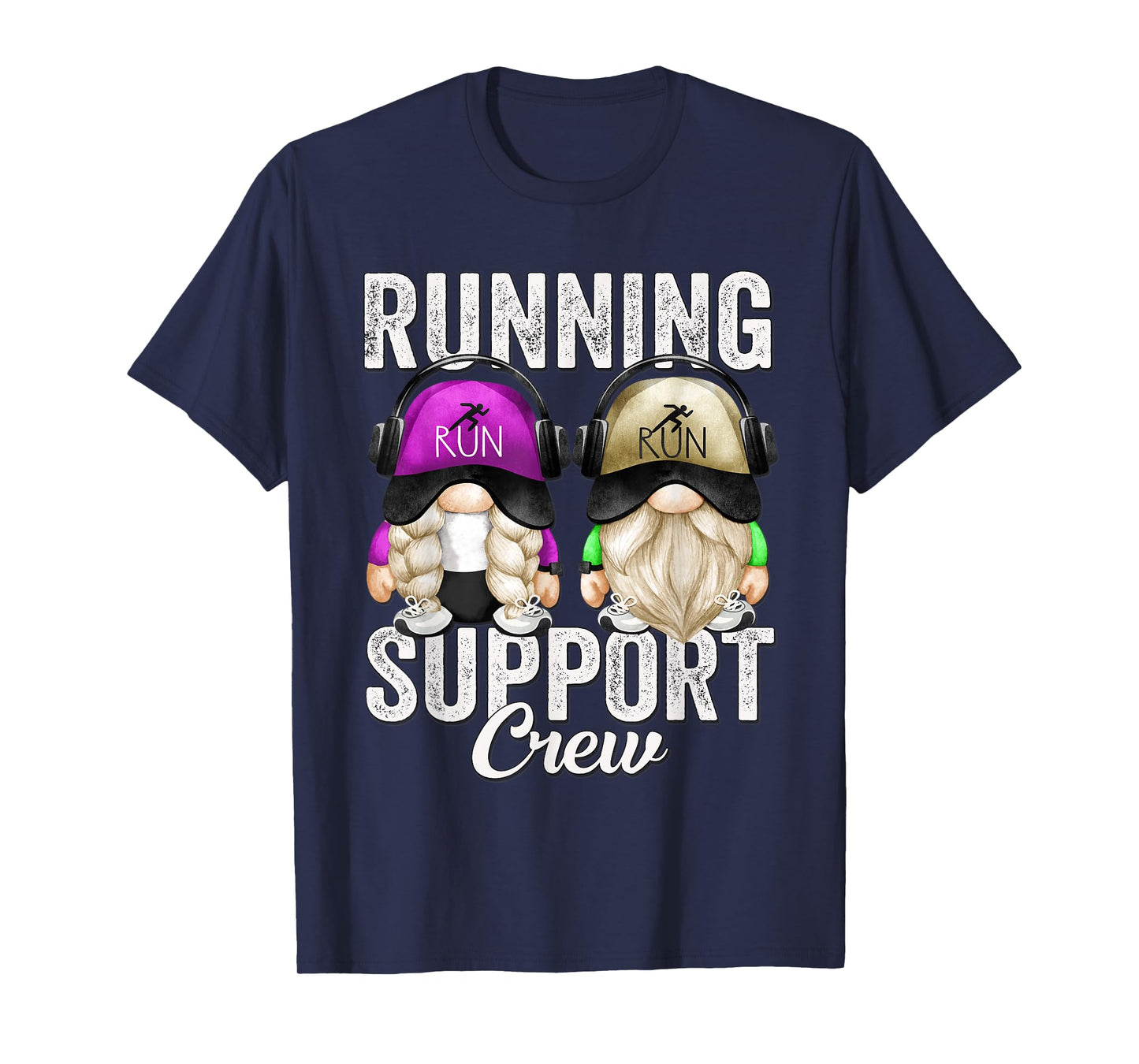 Funny Running Support Crew Gnomies For Half Marathon Runners T-Shirt