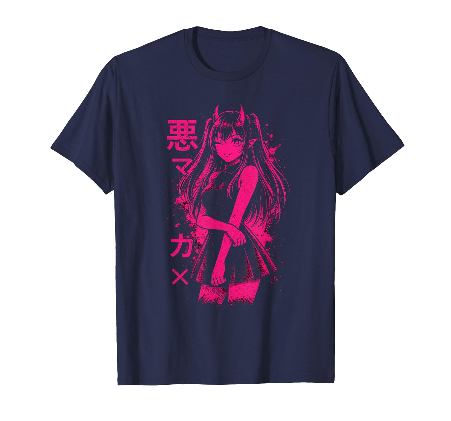 Waifu Anime Horror Aesthetic Pink Goth Girl Manga Characters T-Shirt