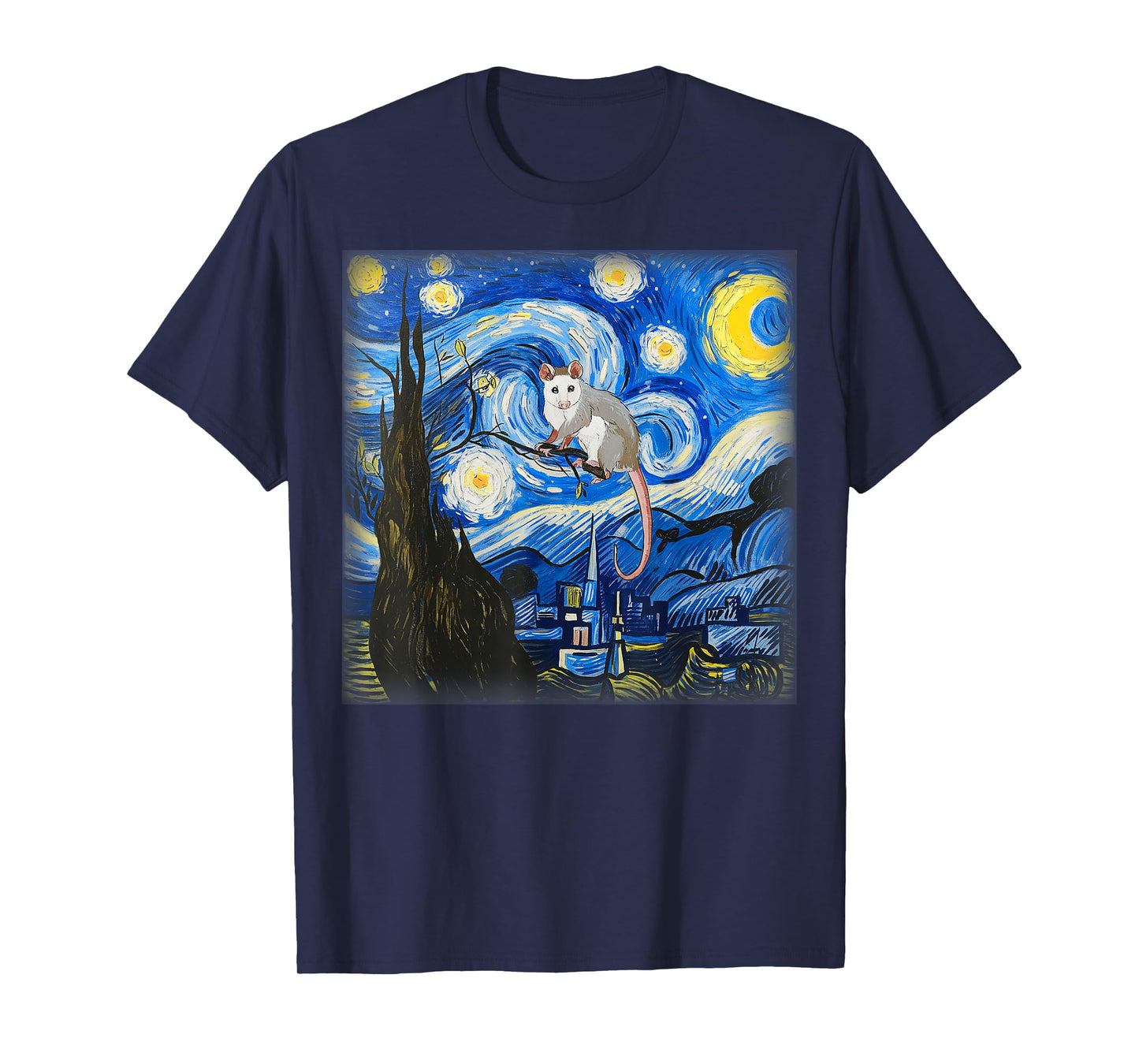 Starry Night Opossum Van Gogh Possum Rodent Gifts Animal T-Shirt