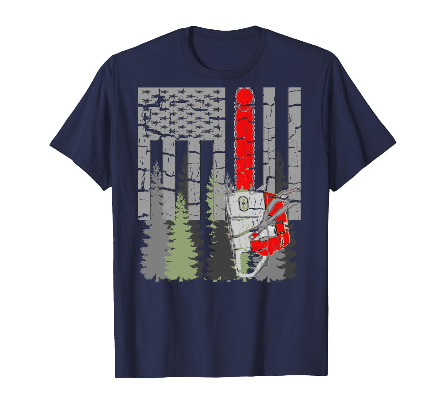 Thin Red Line Chainsaw and Woods Tshirt
