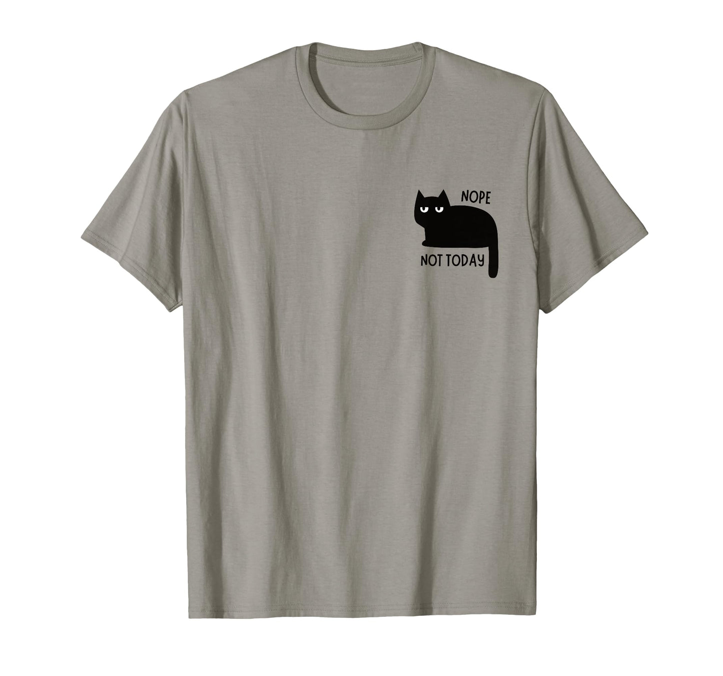 Funny Nope Not Today Lazy Cat Quote Pocket Logo Cat Lovers T-Shirt