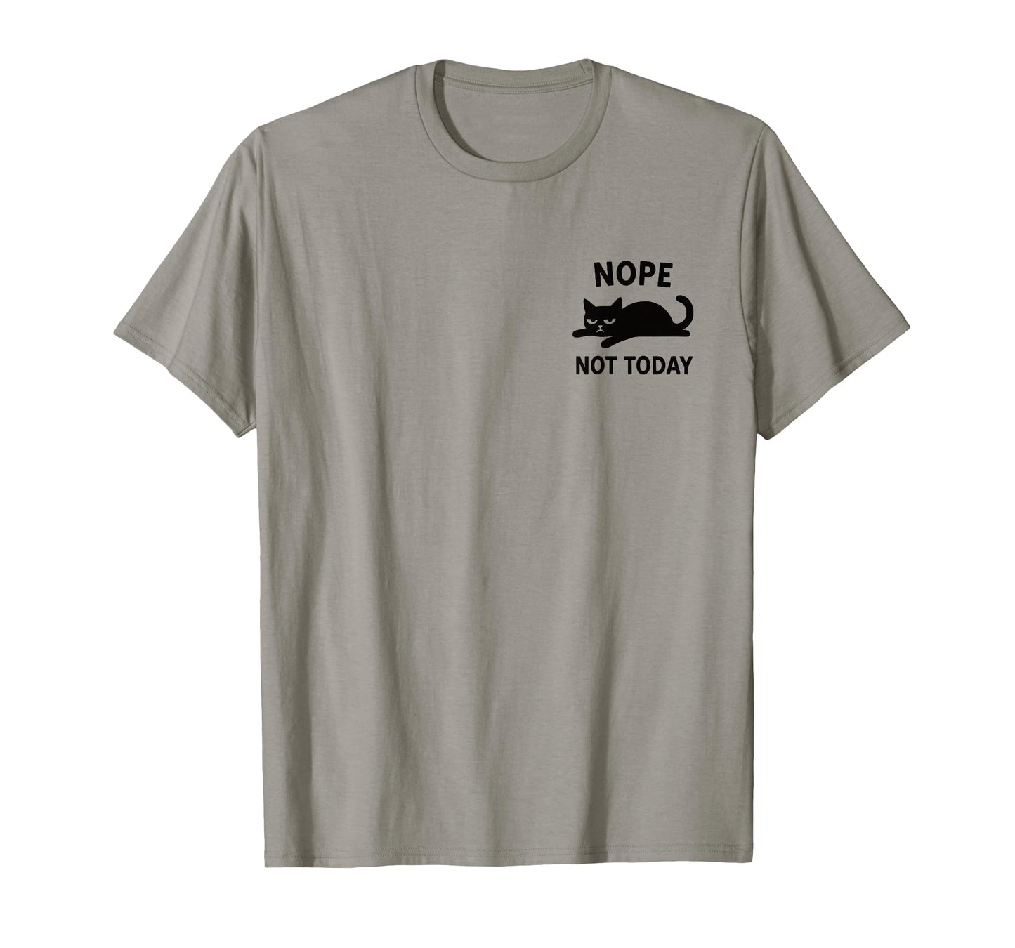 Funny Nope Not Today Lazy Cat Quote Pocket Logo Cat Lovers T-Shirt