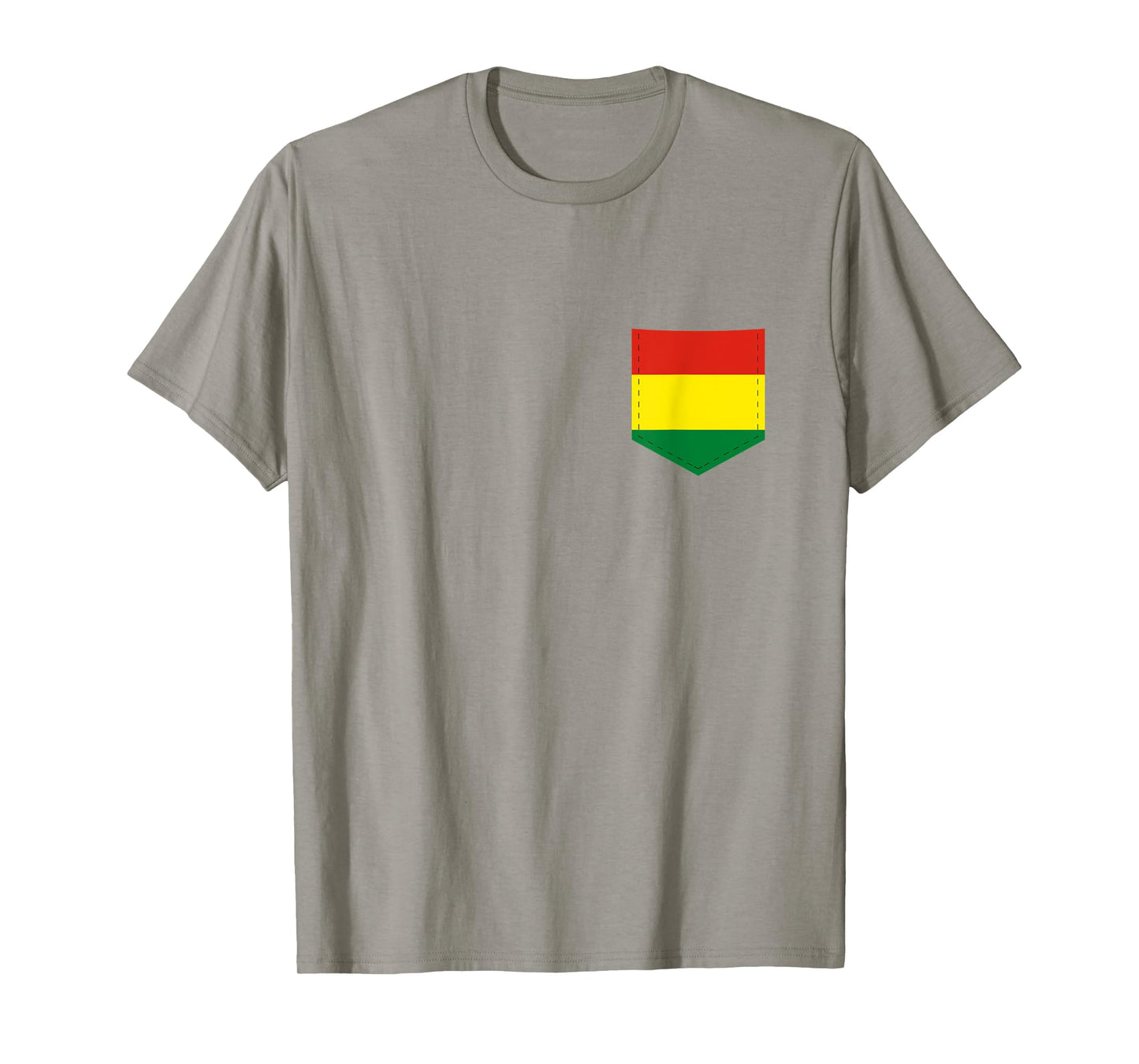 Bolivia Flag T-Shirt with Printed Bolivian Flag Pocket