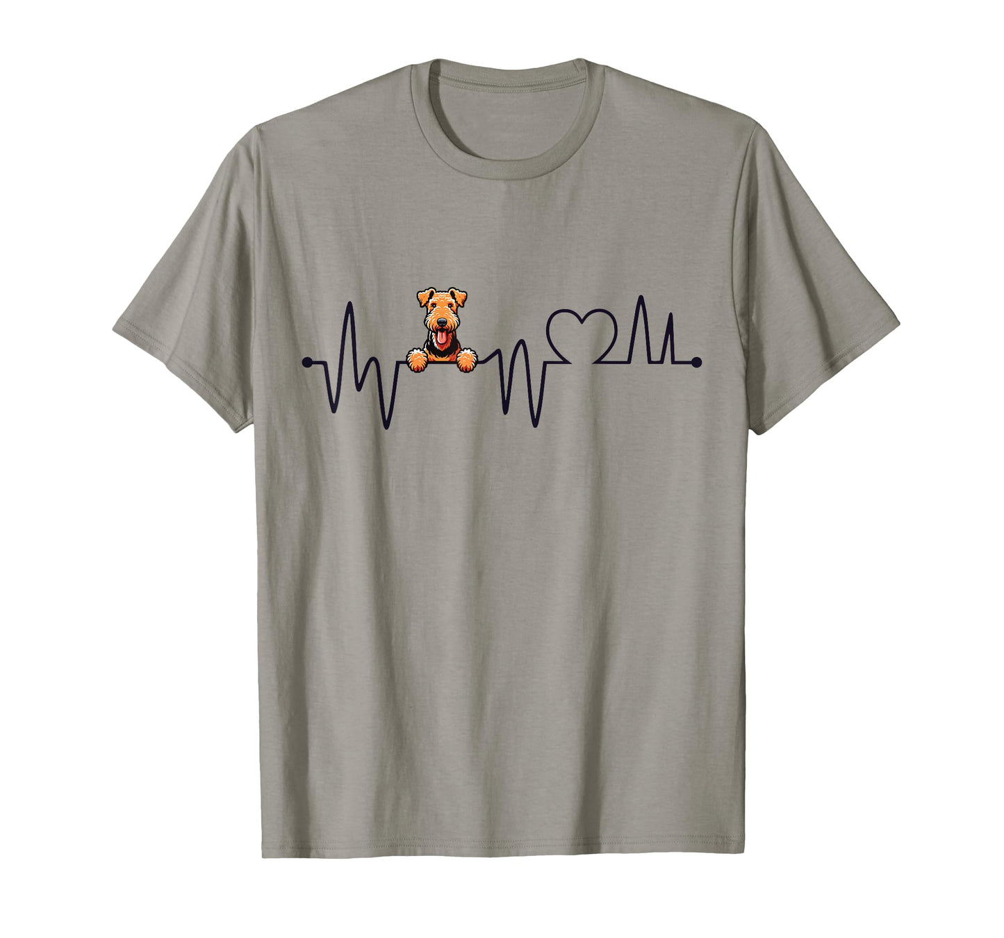 Airedale Terrier Heartbeat - Men Women Kids Airedale Lover T-Shirt