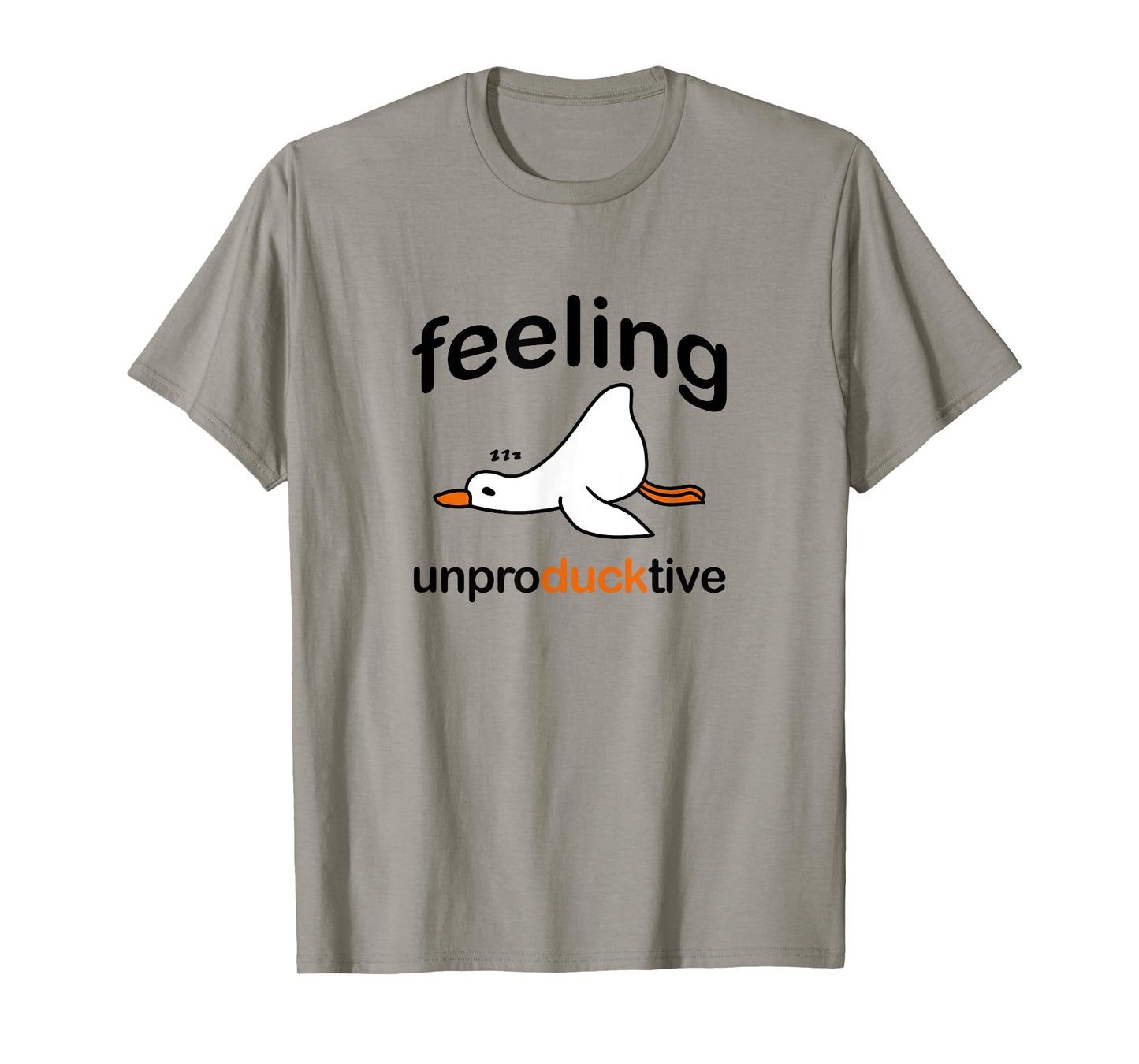 Cute Duck Pun,Witty Wordplay,Tired Duck Feeling Unproductive T-Shirt