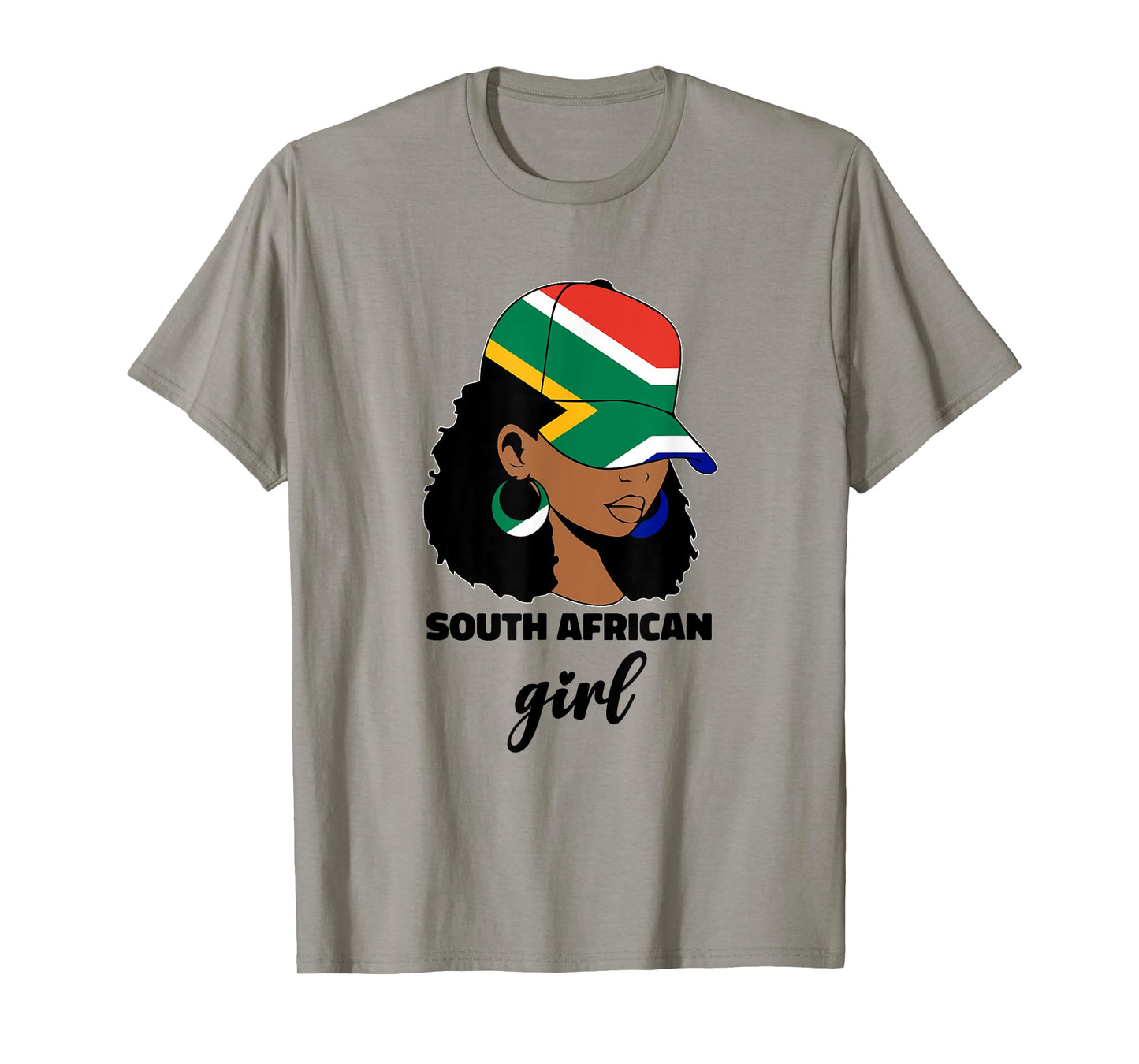 South African Girl For Women Woman South Africa Flag Afro T-Shirt