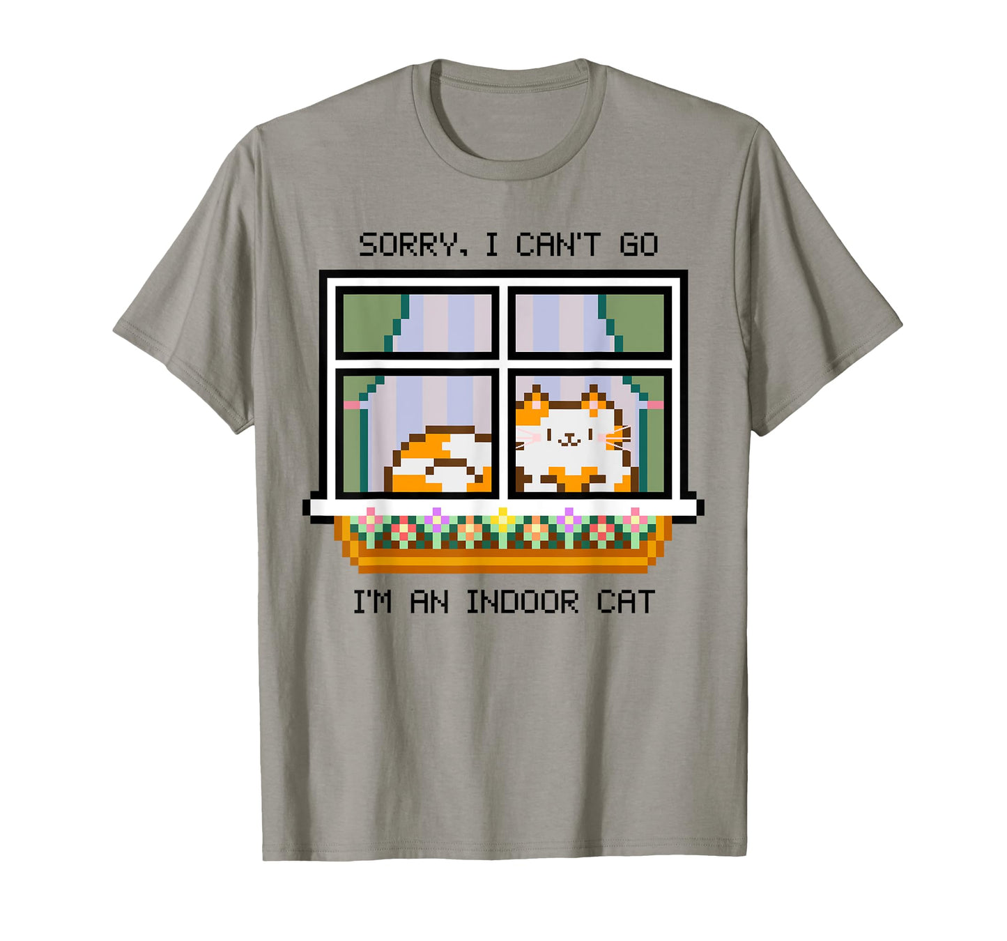 Sorry I Can't Go Funny Introvert Antisocial Cat Lover T-Shirt