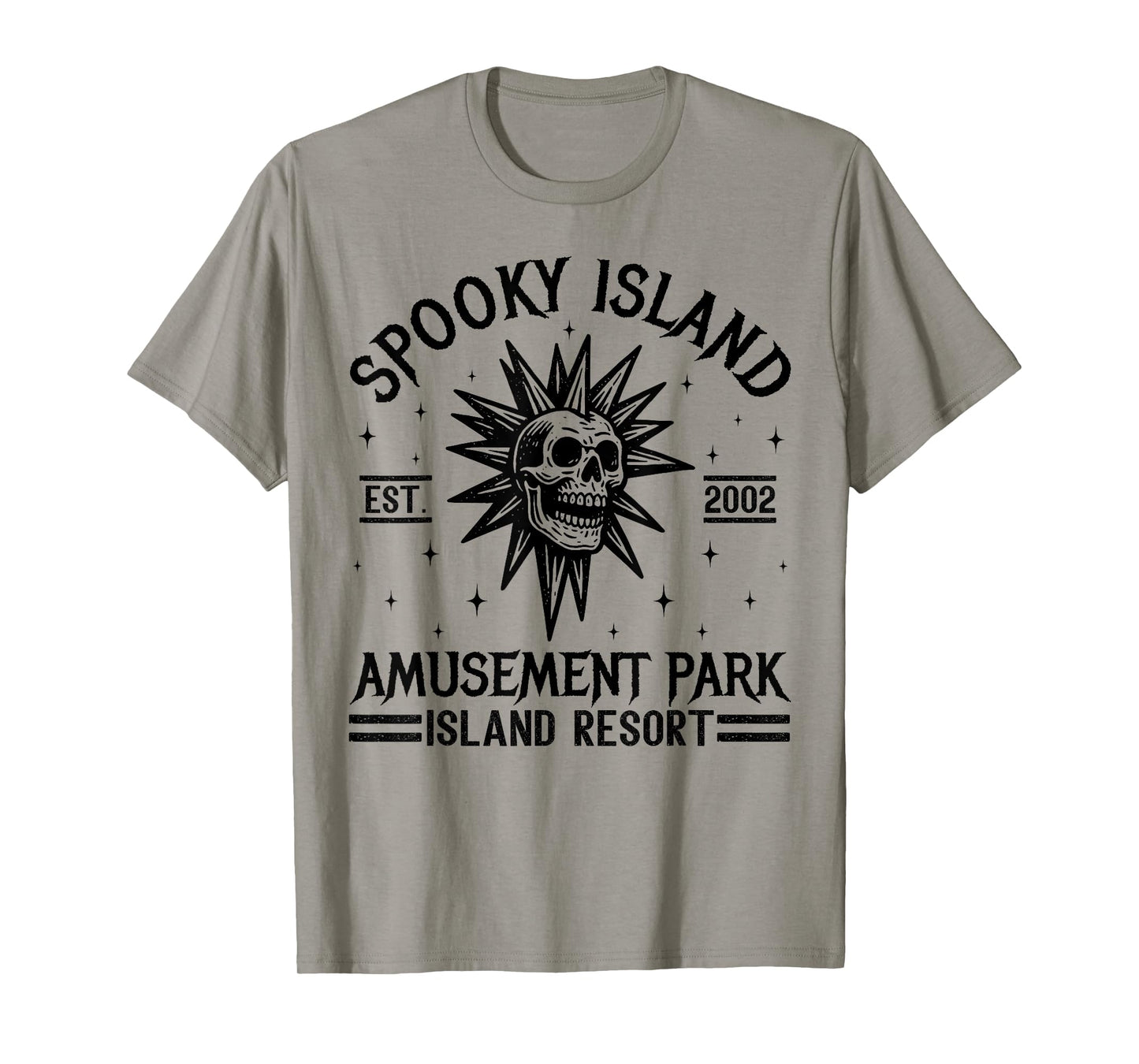 Funny Spooky Island Est 2002 Amusement Park Skull Halloween T-Shirt