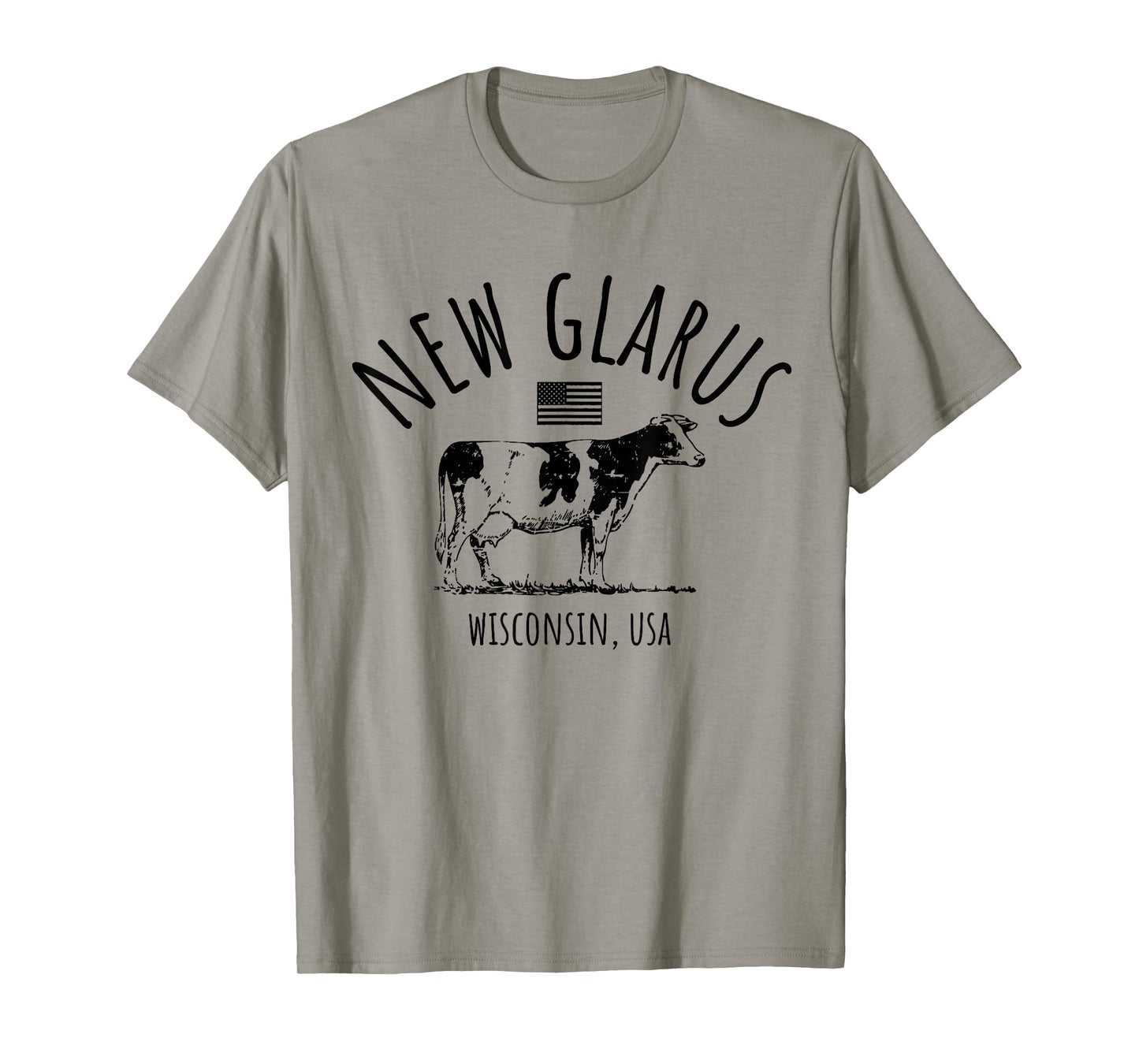 New Glarus Wisconsin USA Retro Cow Vintage Style Design T-Shirt
