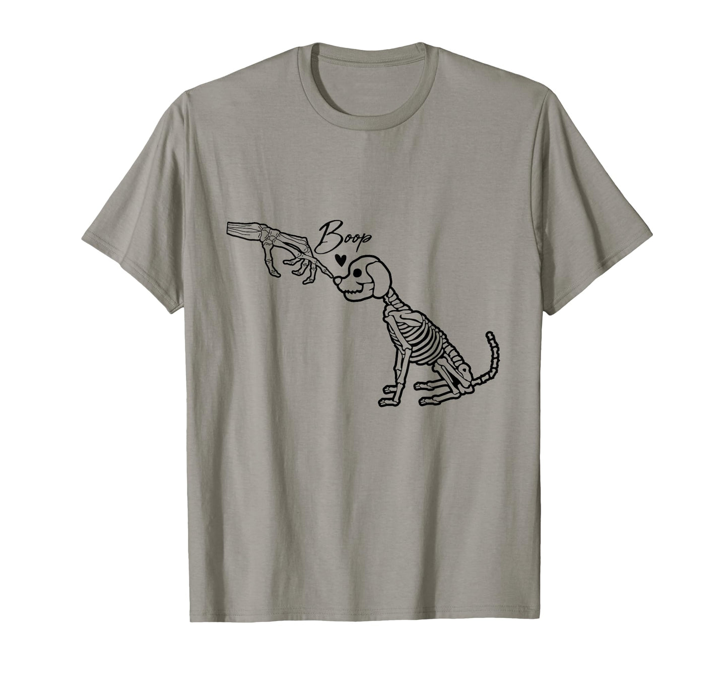 Skeleton Hand Boop Skeleton Dog Halloween Pet Love Men Women T-Shirt