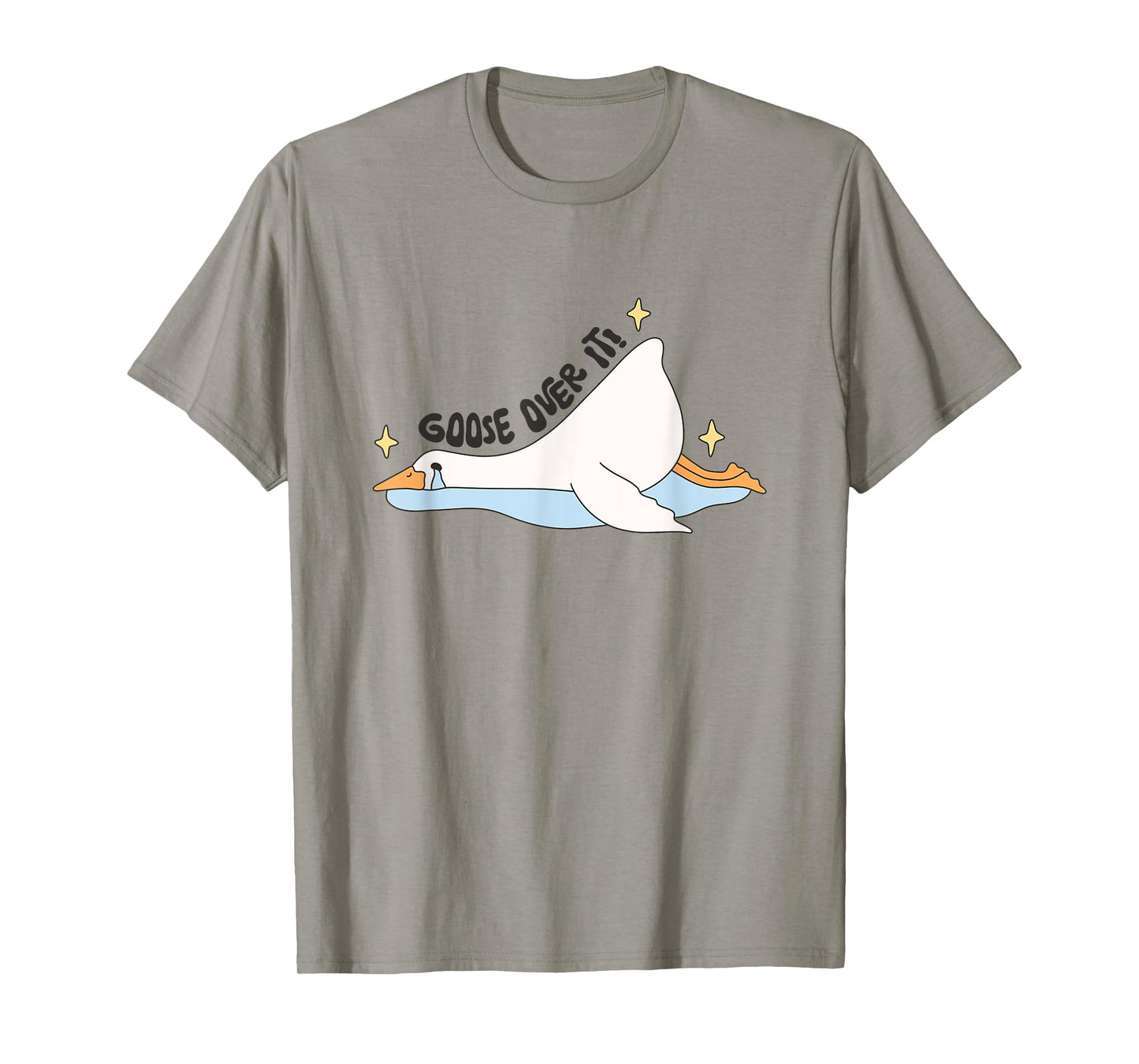 Funny Lazy Goose Over It Shirt Cute Crying Bird Humor Animal T-Shirt