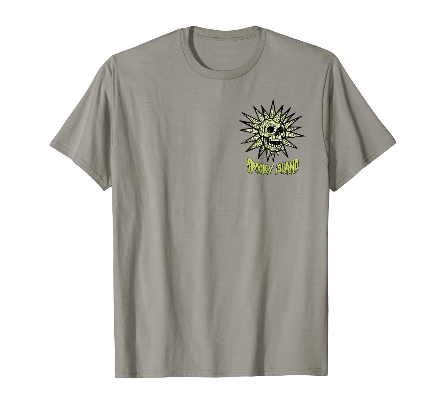 (2 sided) Spooky Island Retro Skull 90s Halloween Summerween T-Shirt