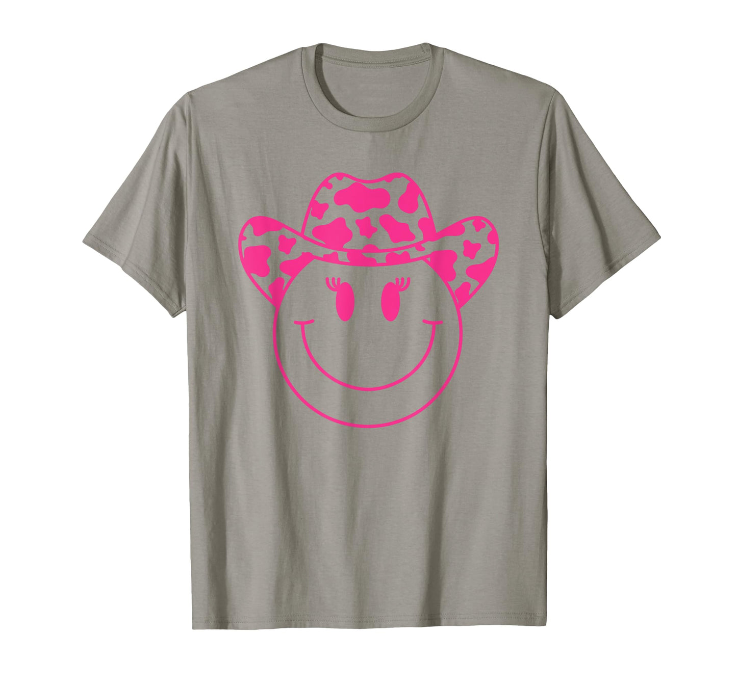 70s Cowgirl Pink Smile Face Cute Happy Face Cowgirl Women T-Shirt