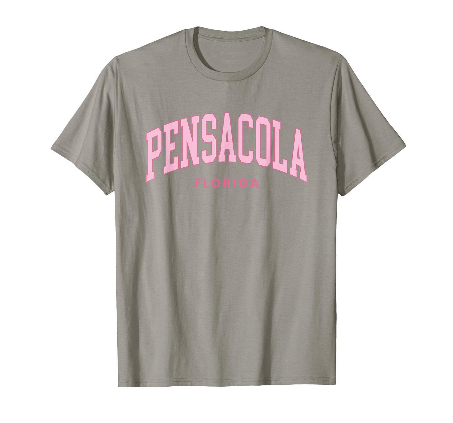 Pensacola Florida Retro Preppy Throwback Womens Girls Pink T-Shirt