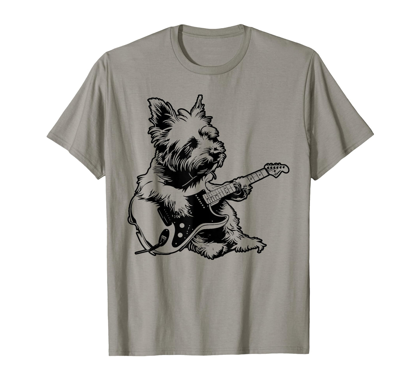 Dog Guitarist Guitar - Westie Dad Mom T-Shirt for Men Women