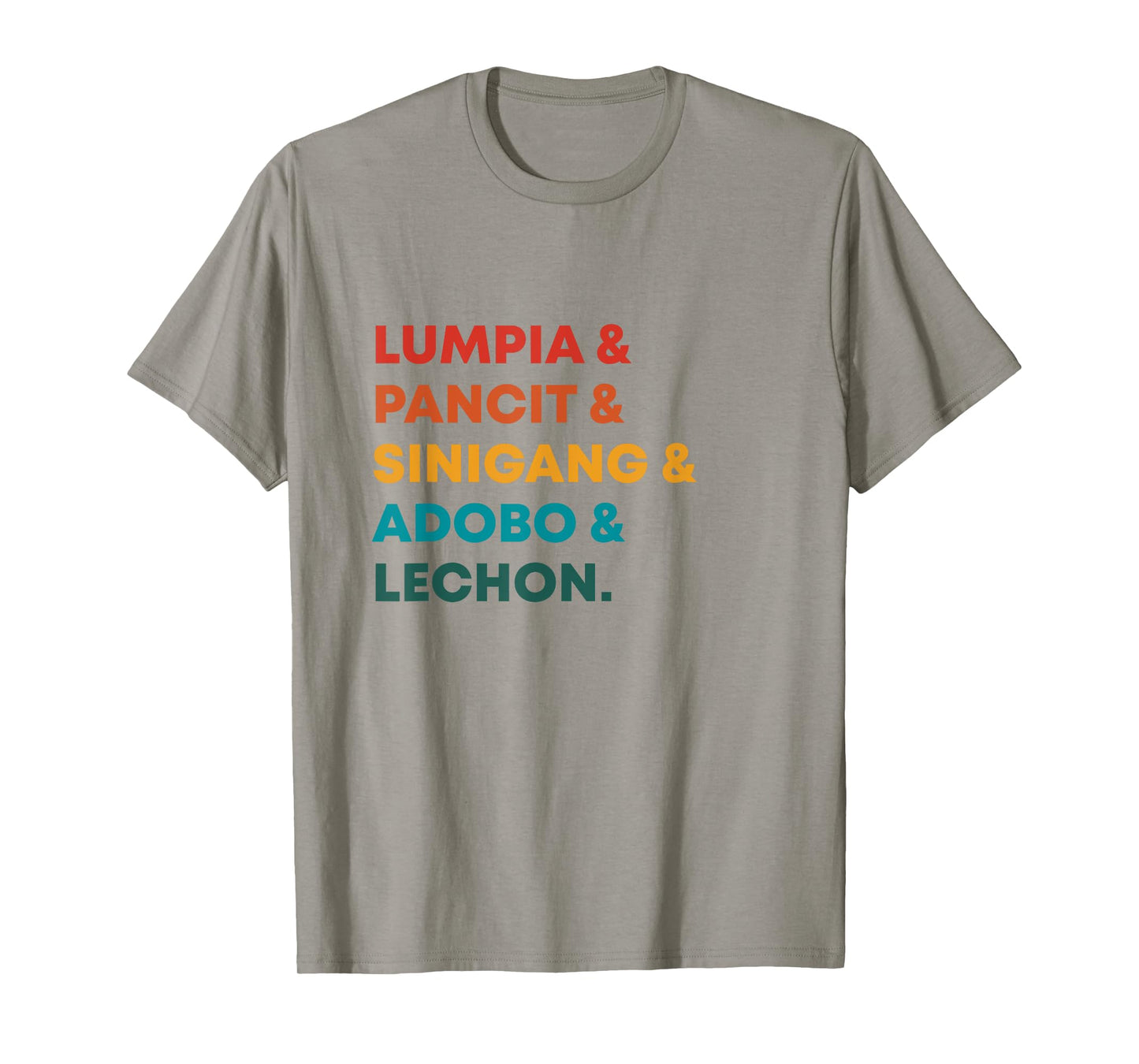 Retro Lumpia Pancit Sinigang Adobo And Lechon Filipino Food T-Shirt
