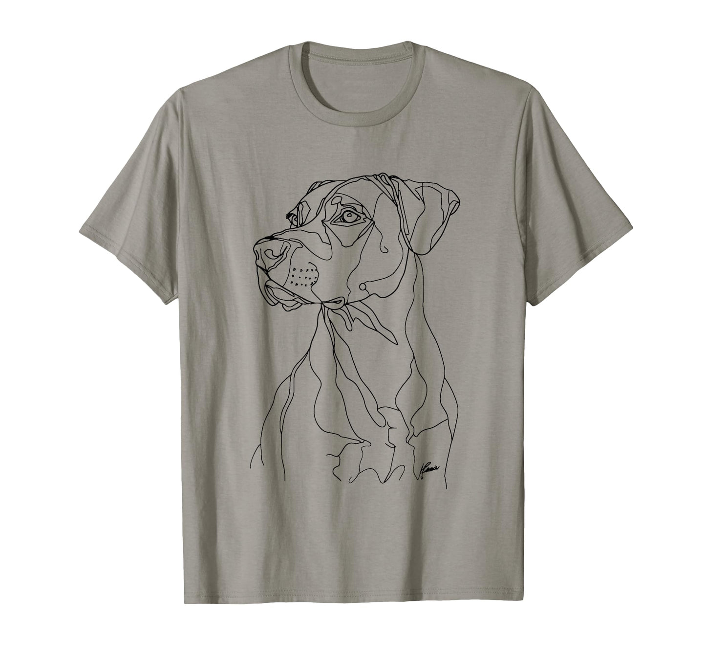 Black Mouth Cur Dog Line Art Minimalist Mom Dad T-Shirt