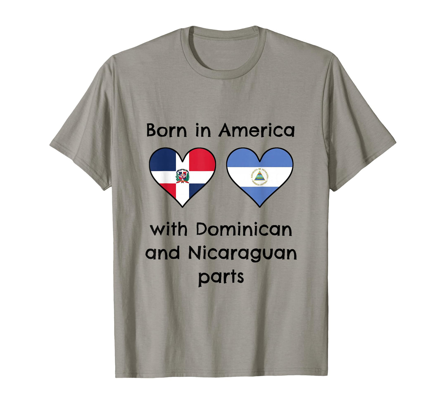 Born In America With Dominican and Nicaraguan Parts Flags T-Shirt