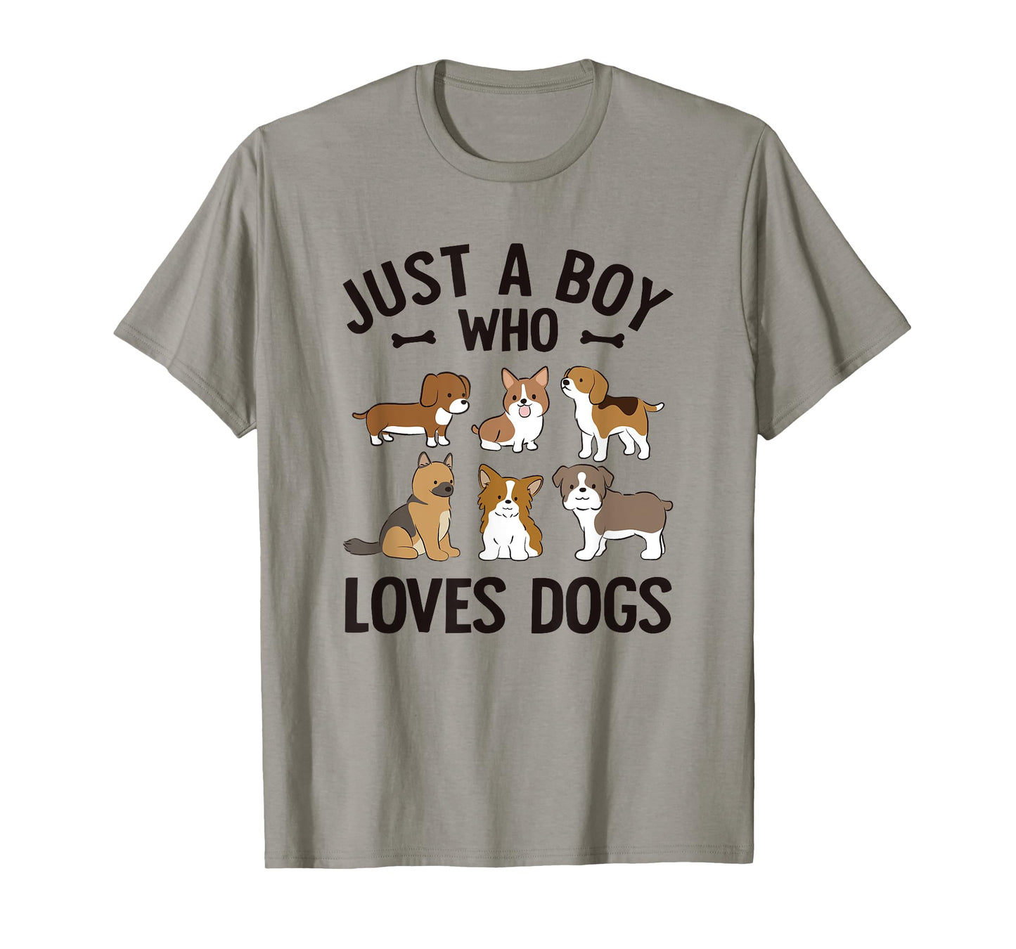 Just A Boy Who Loves Dogs Boys Toddler Puppy Dog Lover T-Shirt