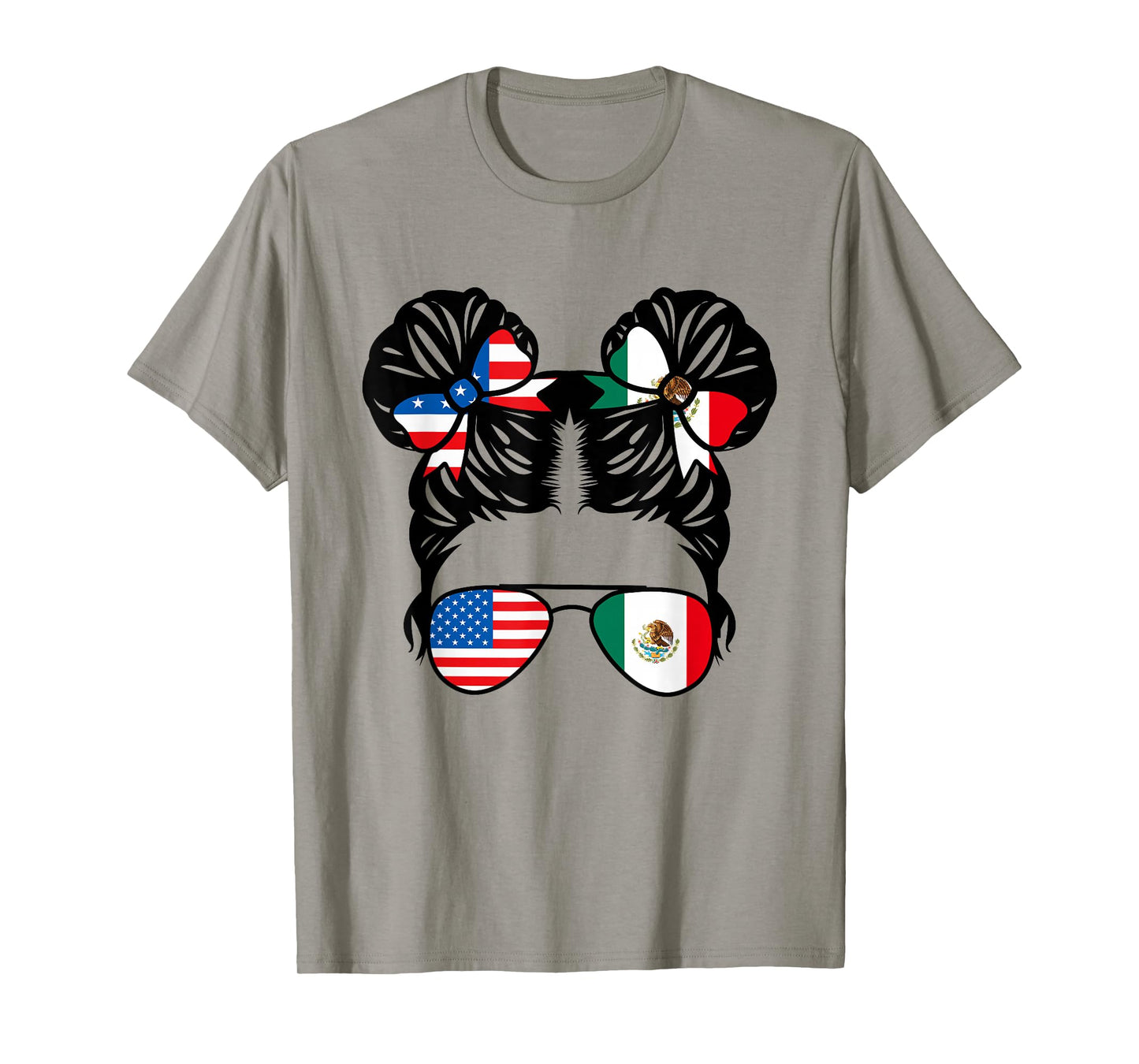 Half American Half Mexican Girl USA Mexico Flag Patriot T-Shirt