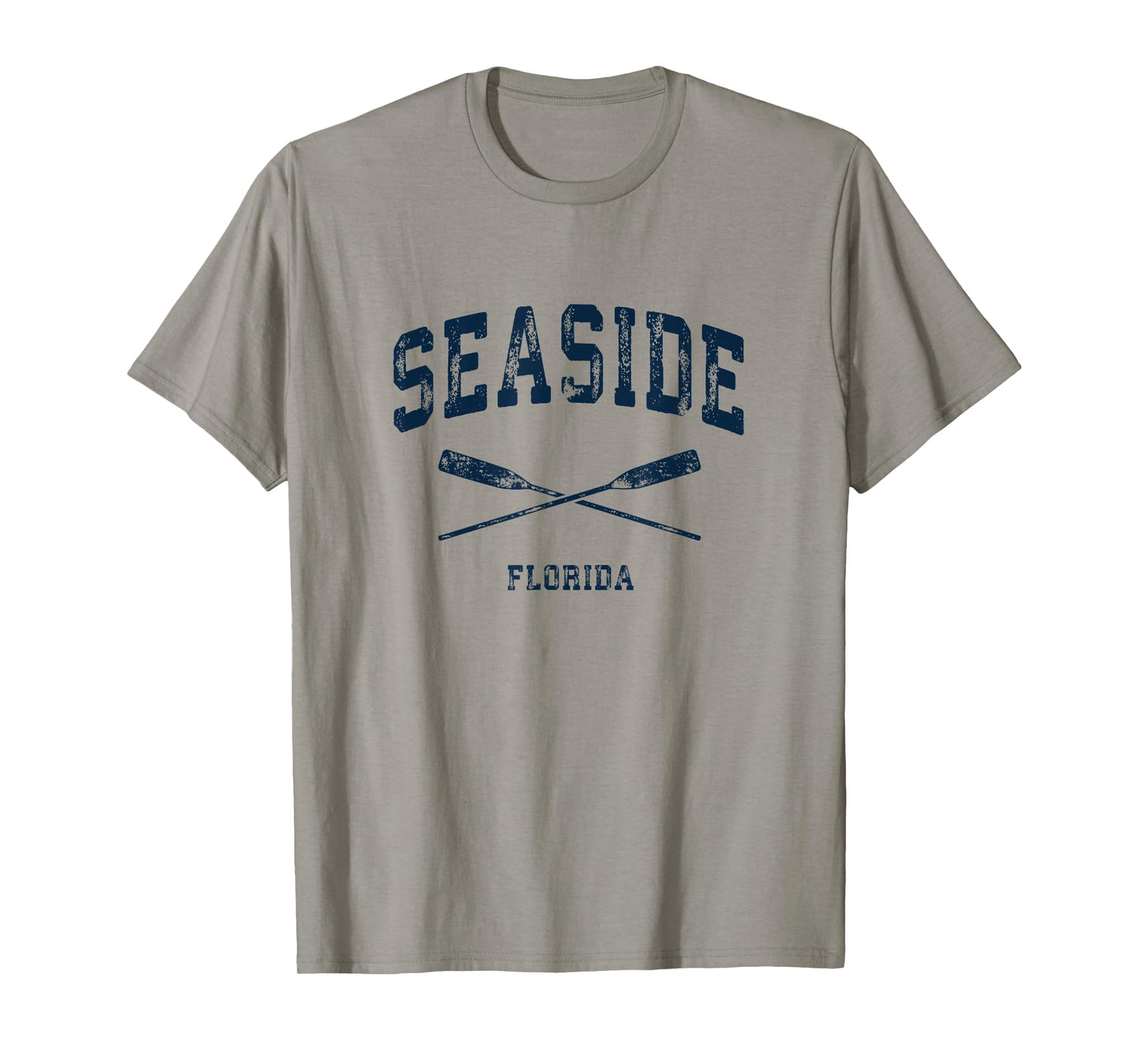 Seaside Florida Vintage Nautical Crossed Oars Navy T-Shirt