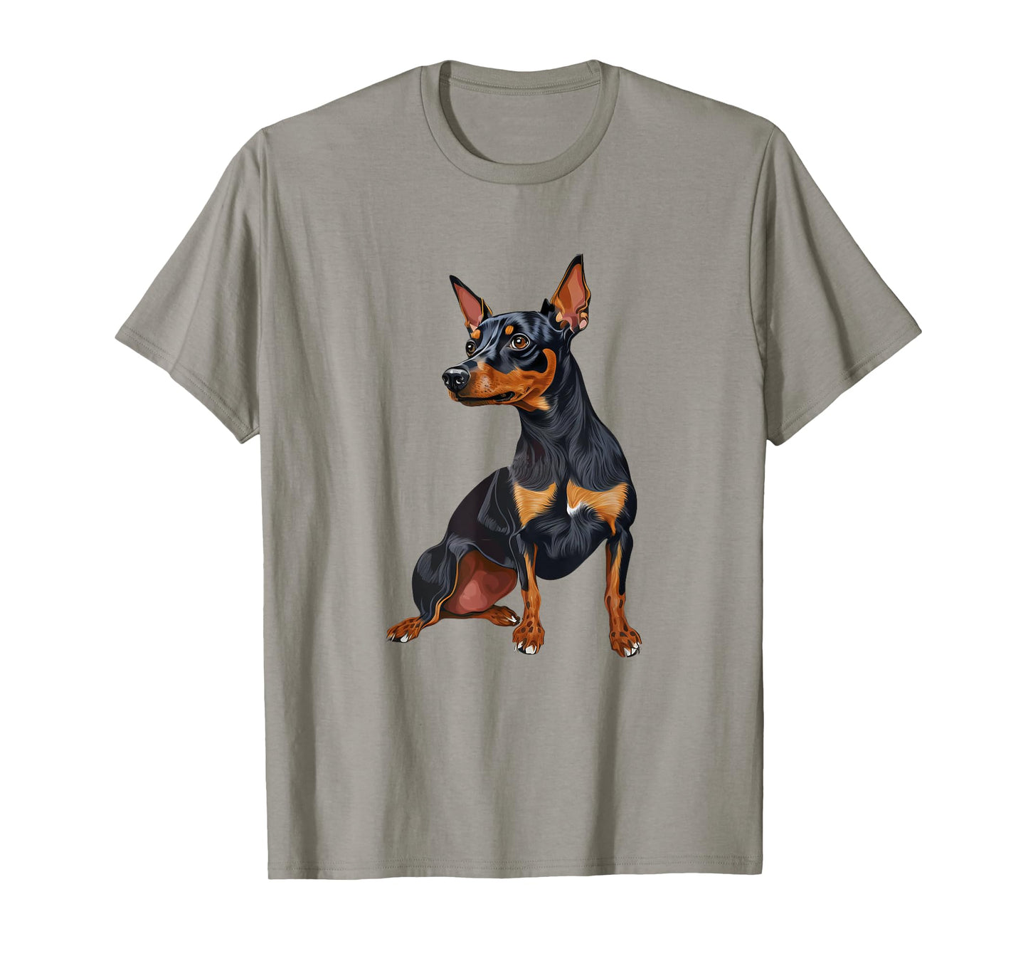 Adorable Miniature Pinscher Dog Art Illustration T-Shirt