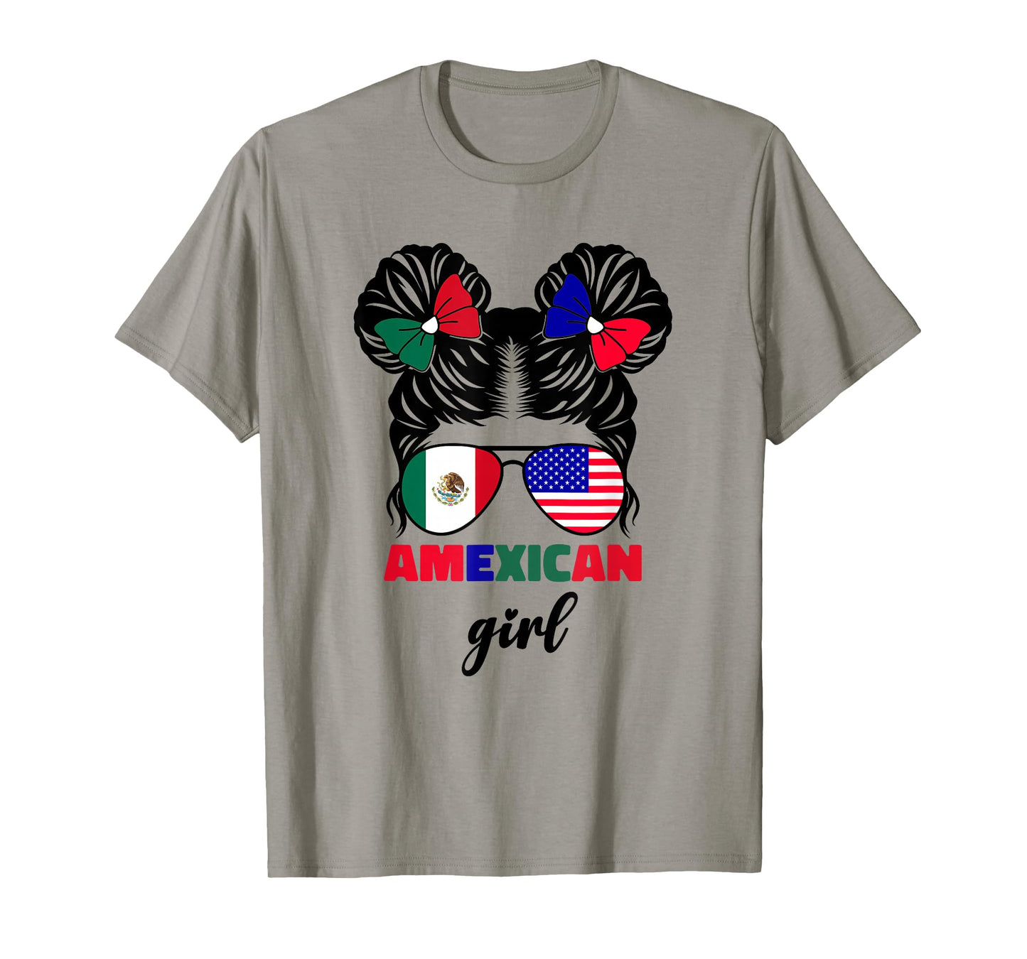 Half Mexican And American Mexico America Usa Flag Girls Kids T-Shirt