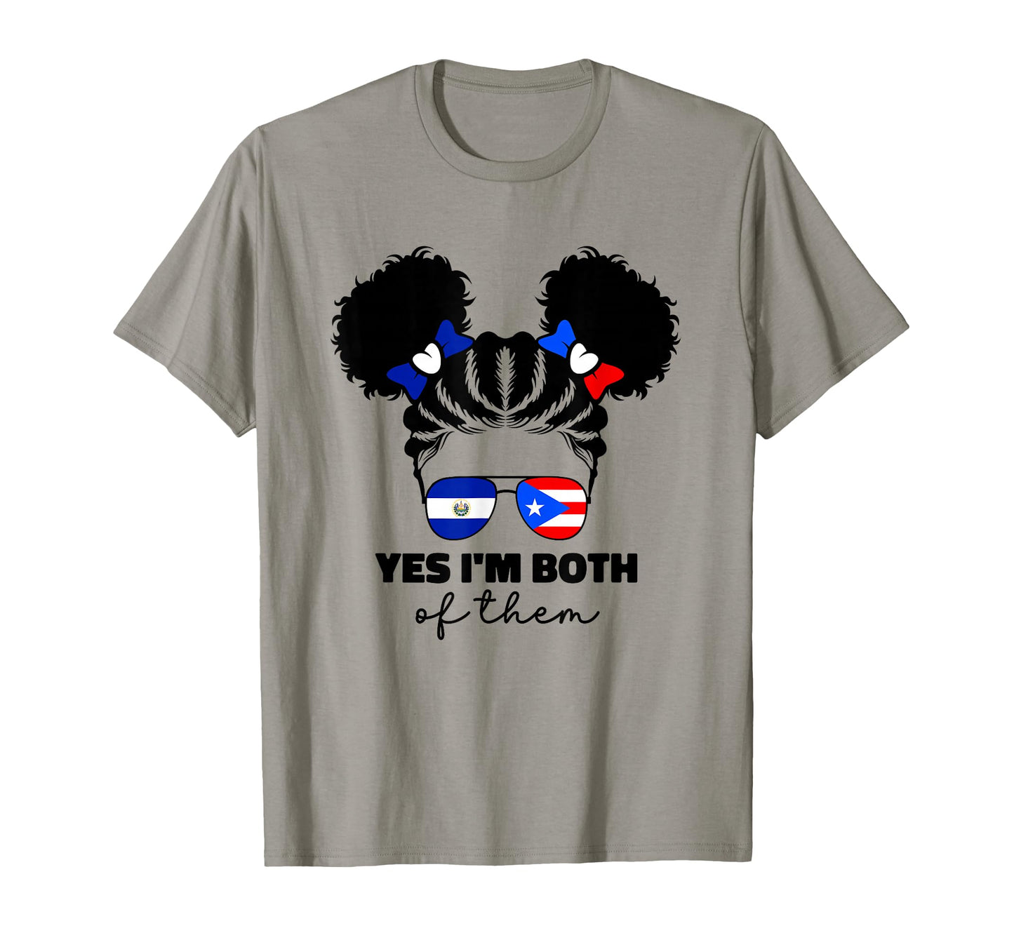 Half Salvadorian And Puerto Rican Rico El Salvador Flag Gril T-Shirt