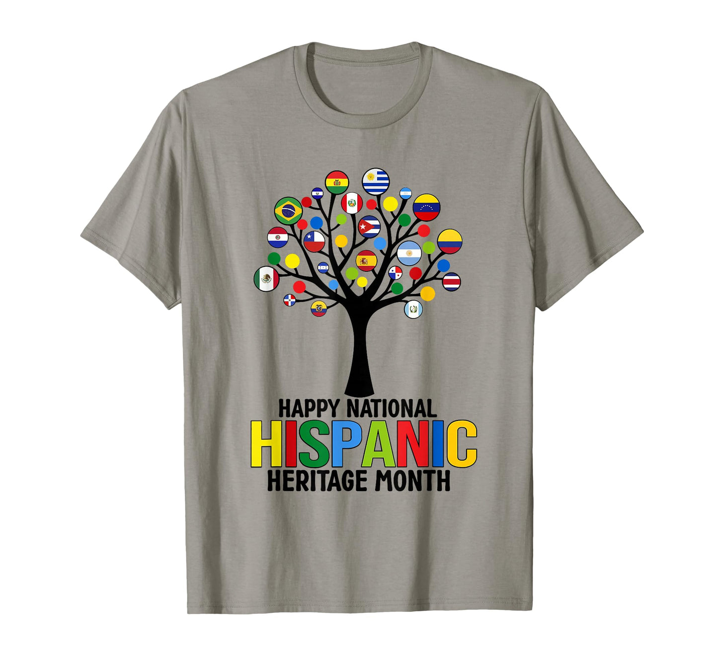 National Hispanic Heritage Month Flag Tree Latino Countries T-Shirt