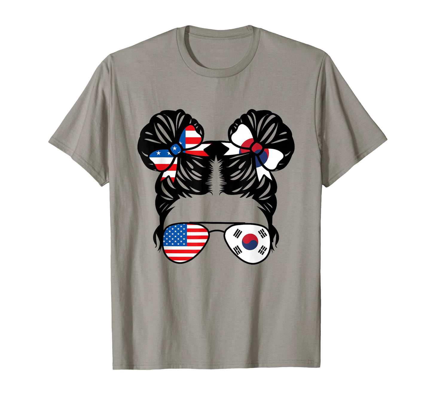 Half American South Korean Girl USA South Korea Flag Patriot T-Shirt