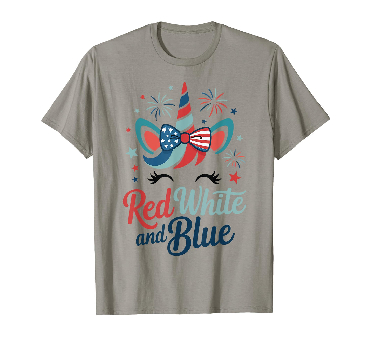 Girl Red White Blue Flag Unicorn 4th July Toddler Patriotic T-Shirt