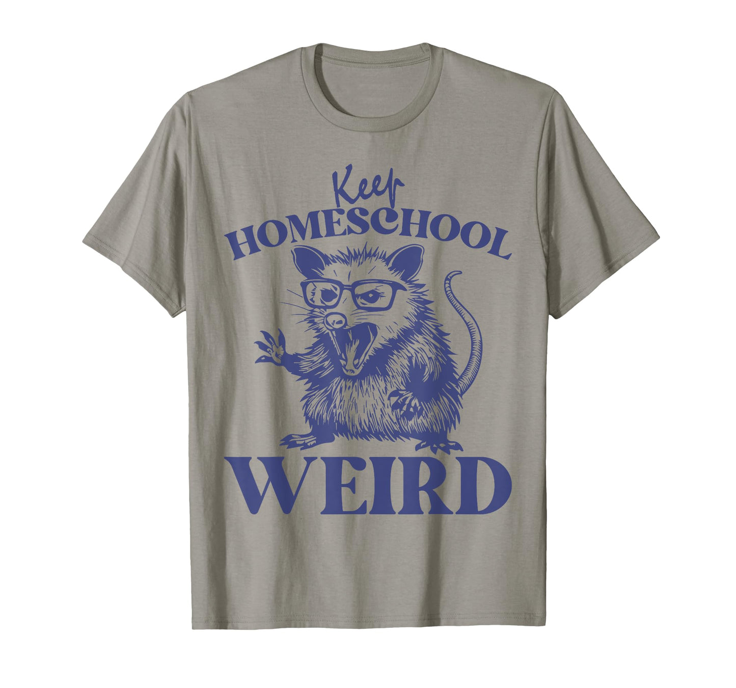 Keep Homeschool Weird Funny Retro Homeschool Mom Opossum T-Shirt