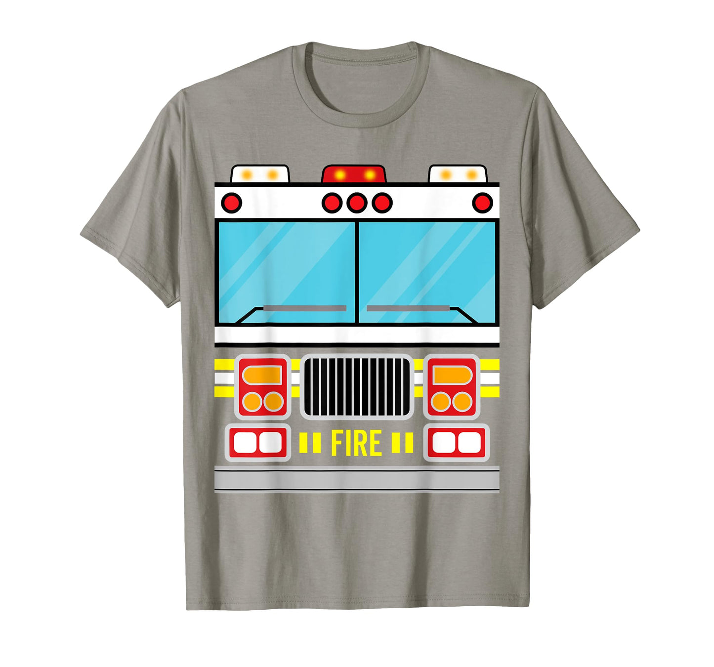 Fire Truck Costume Simple Easy Halloween Group Costume T-Shirt