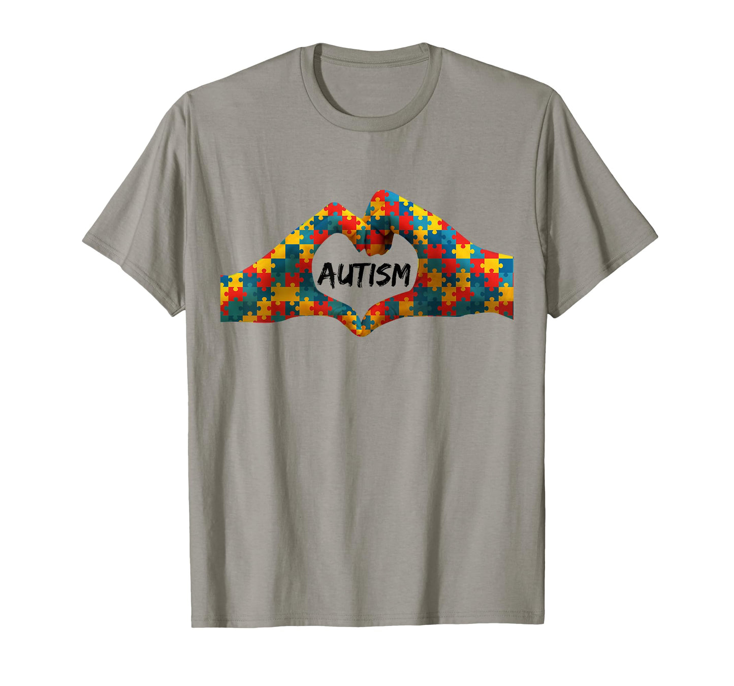 Autism Awareness Hands For Heart Puzzle Pieces T-Shirt
