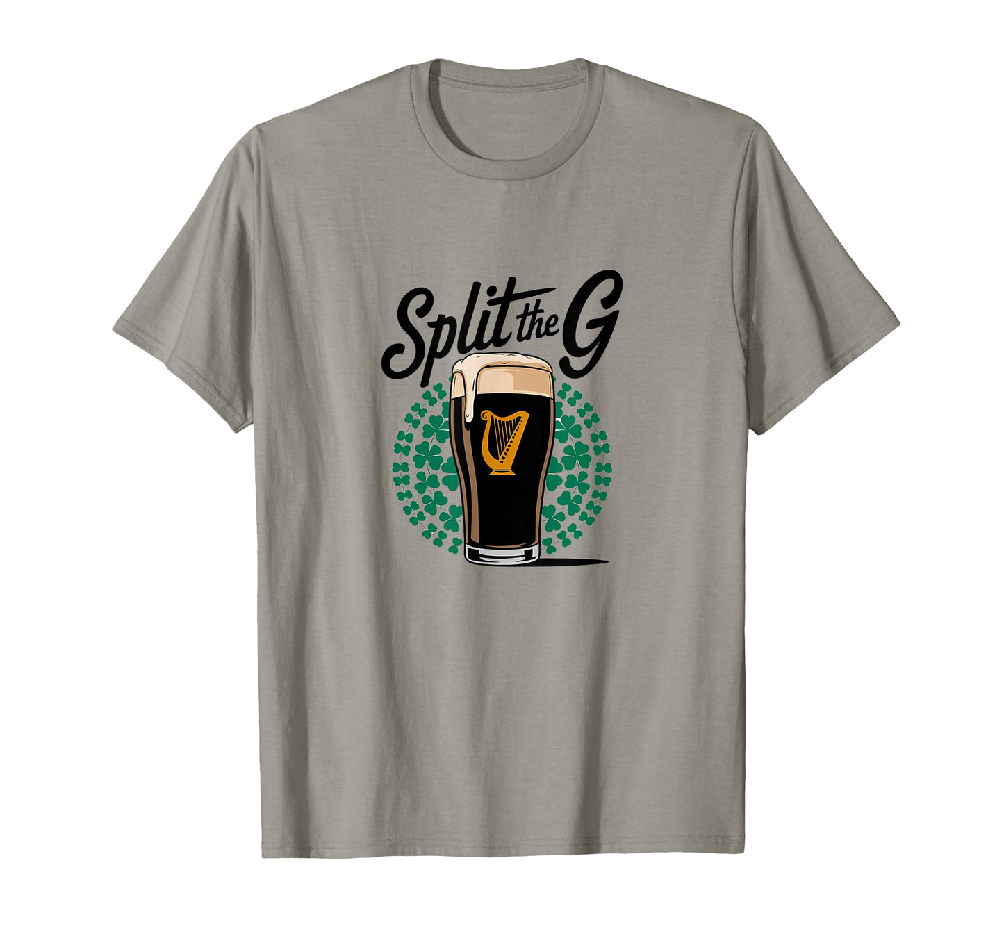 Irish Beer Split The G Shamrock Pint T-Shirt