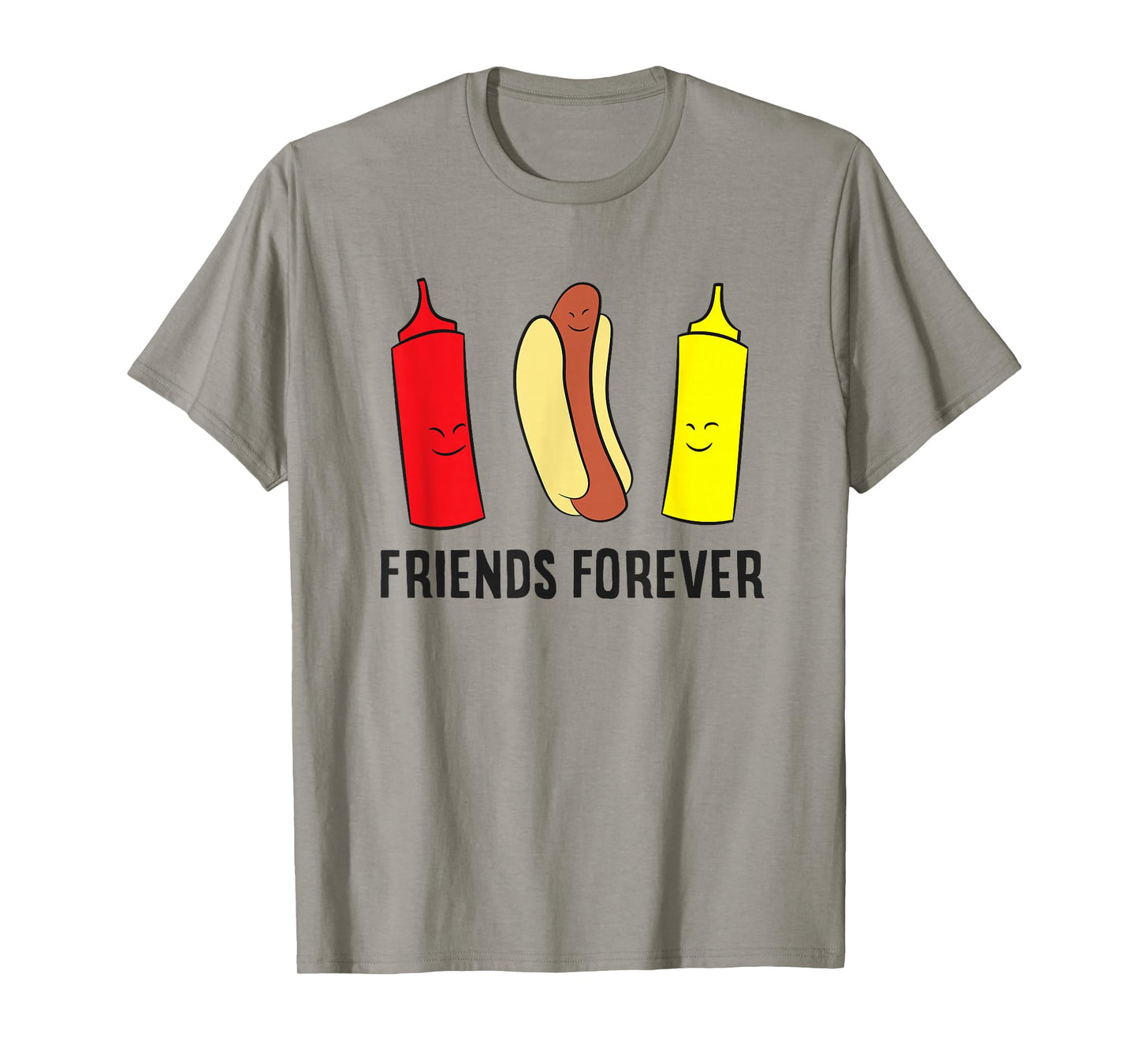 Hotdog Ketchup Mustard Friends Forever Funny Hot Dog T-Shirt