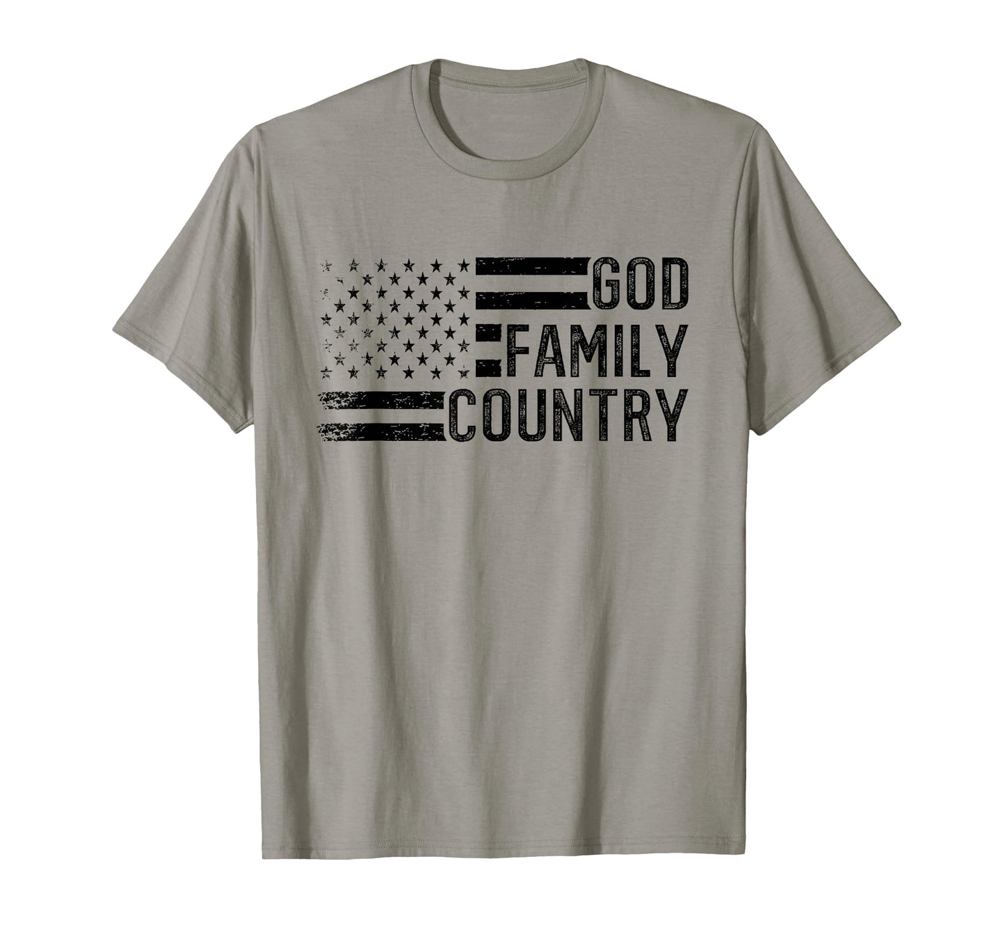 God Family Country - Patriotic Christian US Flag T-Shirt