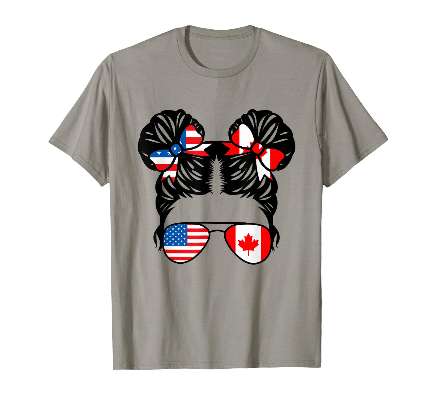 Half American Half Canadian Girl USA Canada Flag Patriot T-Shirt